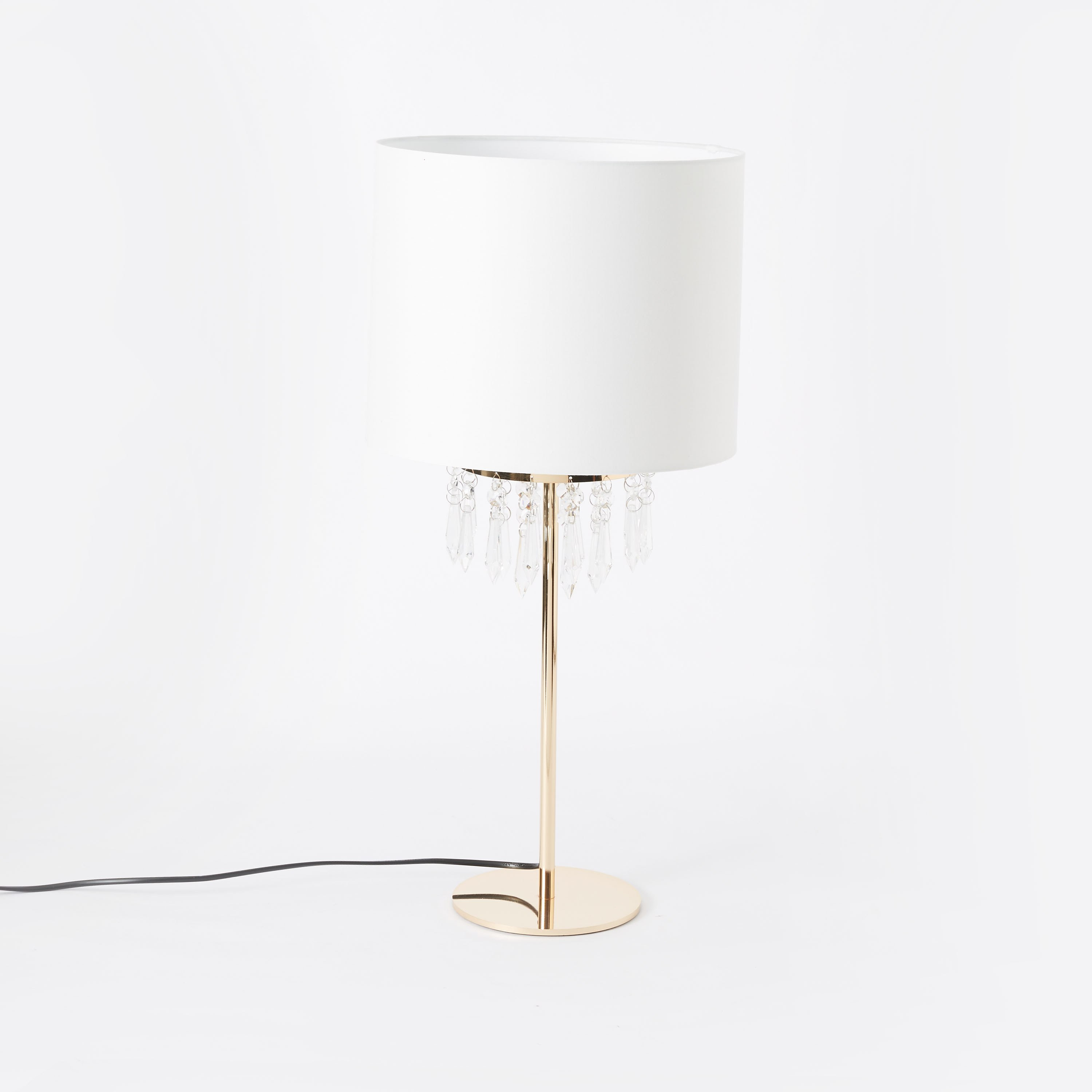 مصباح طاولة معدني مزخرف بتعليقة كريستال من هالي - 28x58 سم-hbxlivingroom-lighting-tablelamps-image-5