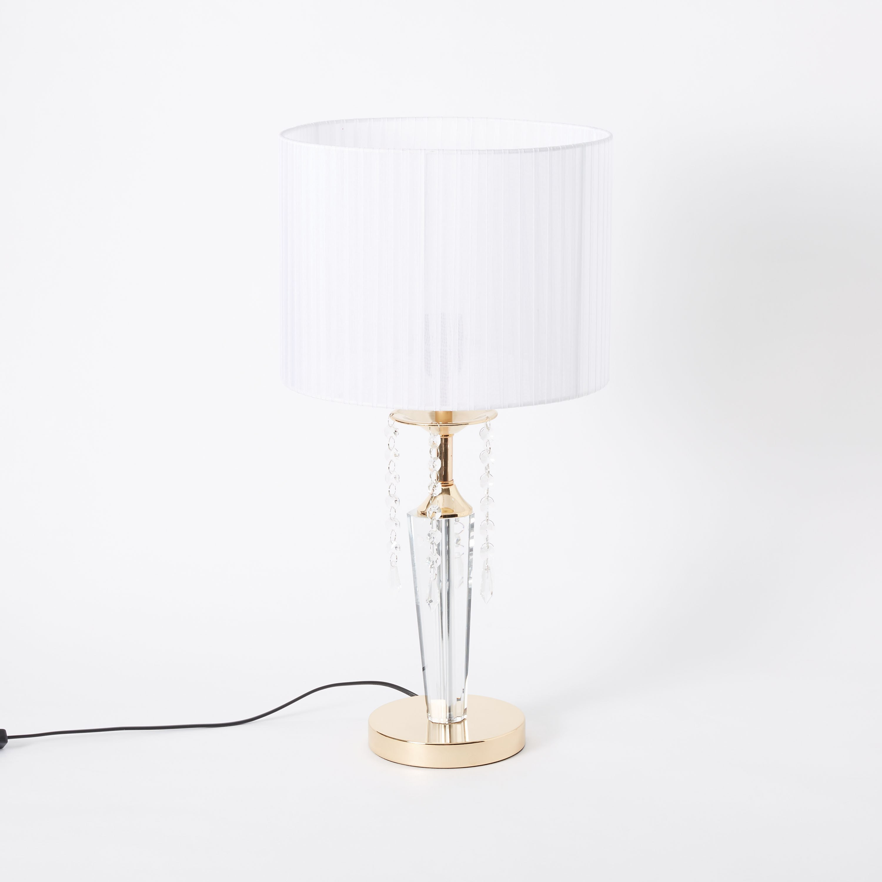 مصباح طاولة زجاج مع تعليقة كريستال مزخرفة من ستيلا - 28x58 سم-hbxlivingroom-lighting-tablelamps-image-5