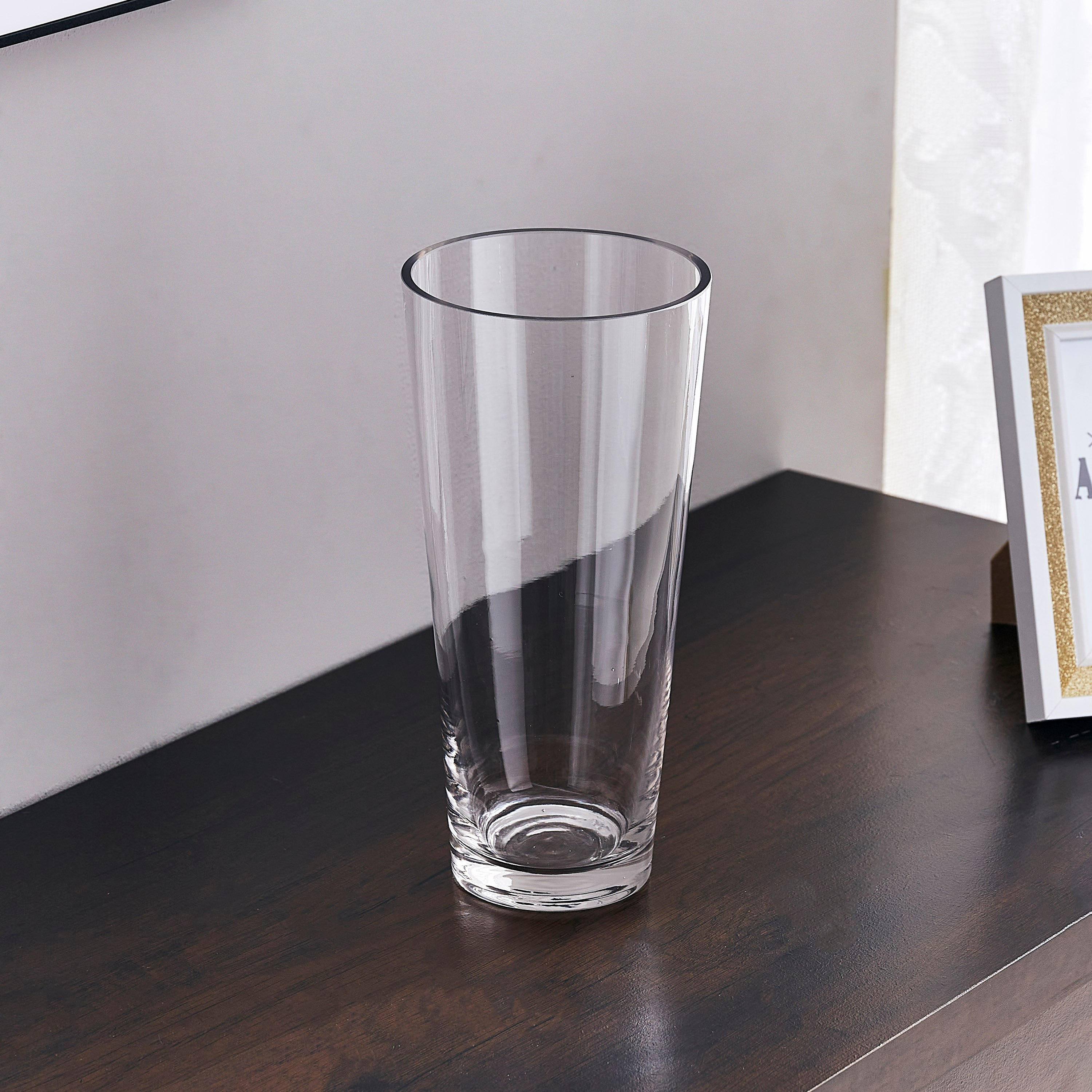 مزهرية زجاج بتصميم مخروطيّ من أتلانتا - 12x8x25 سم-hbxbedroom-decorandaccessories-vases-image-2