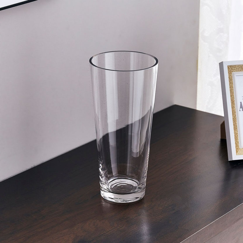 Atlanta Clear Glass Cone Vase - 12x8x25 cm-Vases-image-1