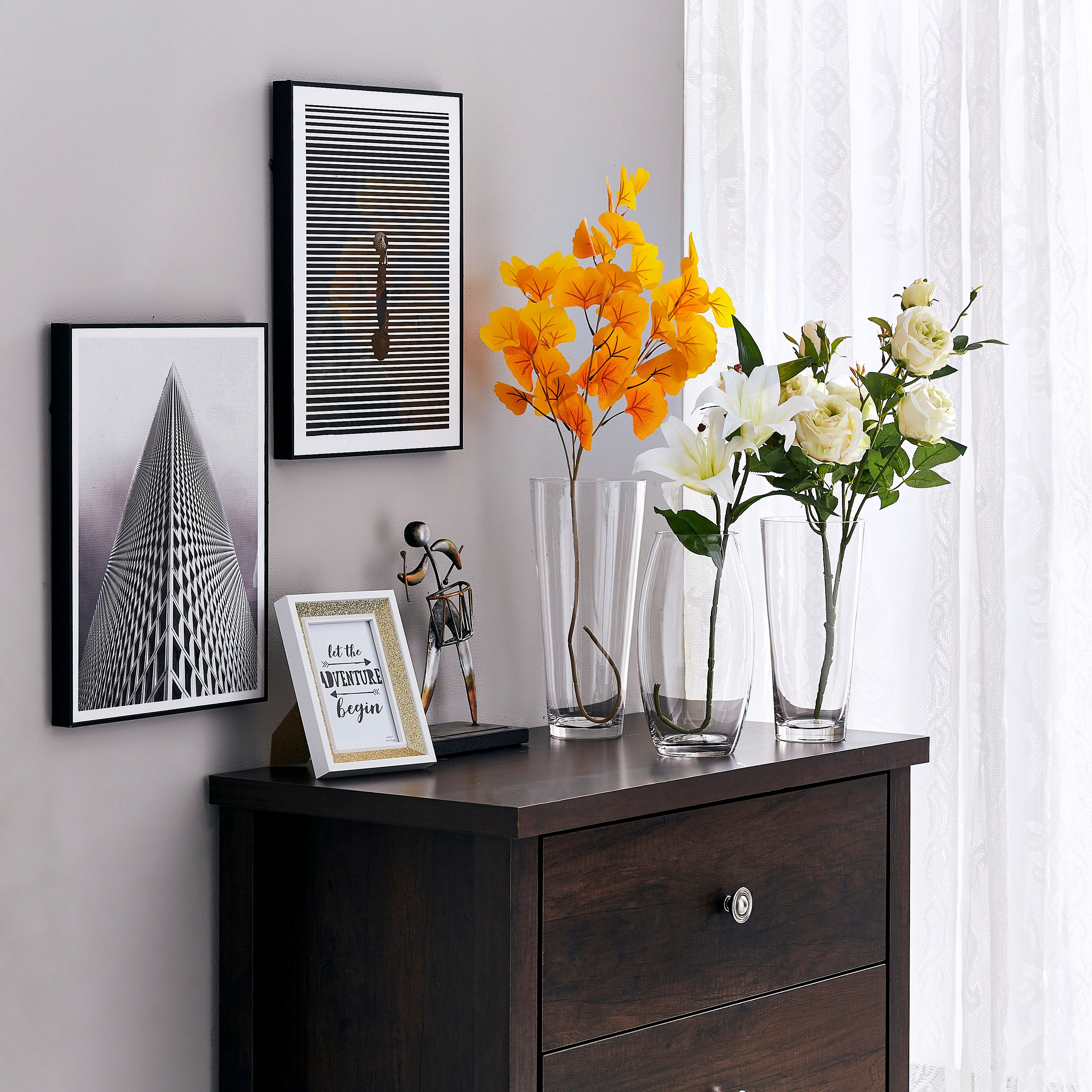 مزهرية زجاج بتصميم مخروطيّ من أتلانتا - 12x8x25 سم-hbxbedroom-decorandaccessories-vases-image-4
