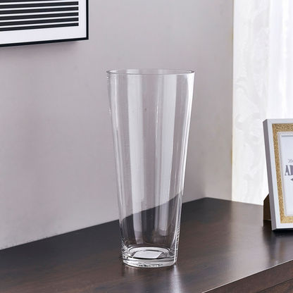 Atlanta Clear Tall Glass Cone Vase - 13.5x8x30 cms