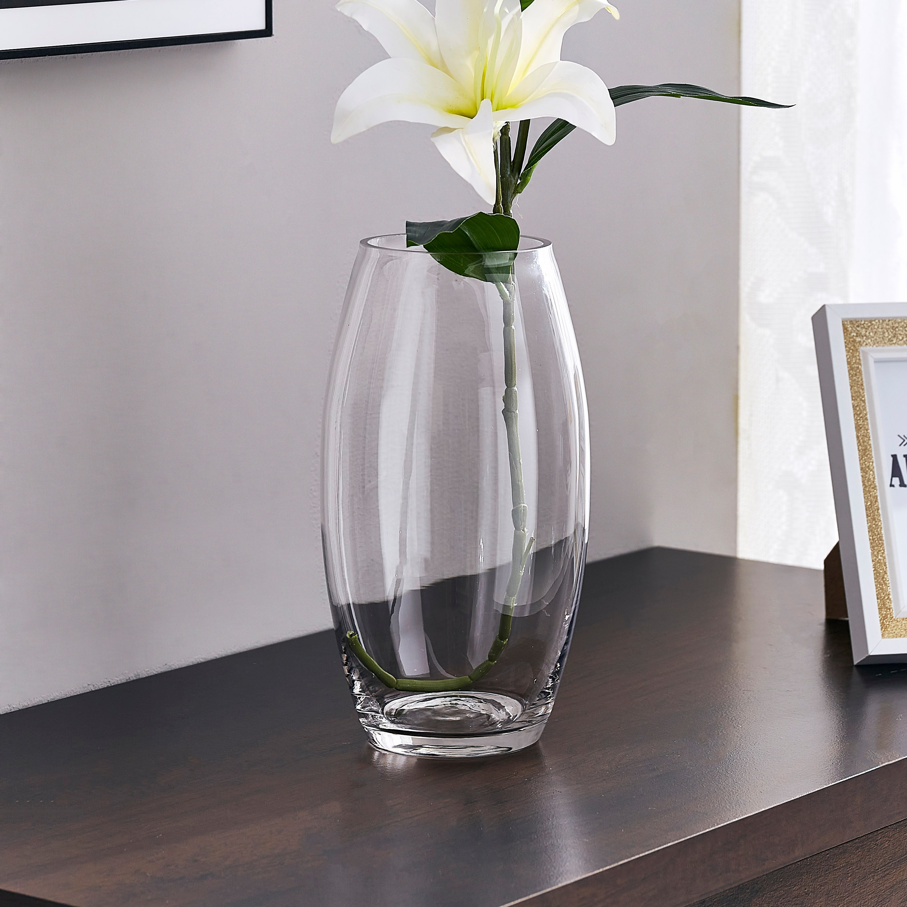مزهرية زجاج بيضاوية شفافة من أتلانتا - 13x13x35 سم-hbxbedroom-decorandaccessories-vases-image-1