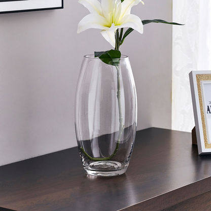 Atlanta Clear Nike Glass Oval Vase - 13x13x35 cms