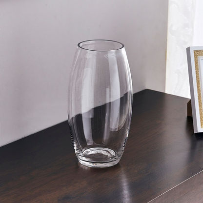 Atlanta Clear Nike Glass Oval Vase - 13x13x35 cms