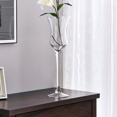 مزهرية زجاجيّة طويلة شفافة من أتلانتا - 14.5x14.5x50 سم
