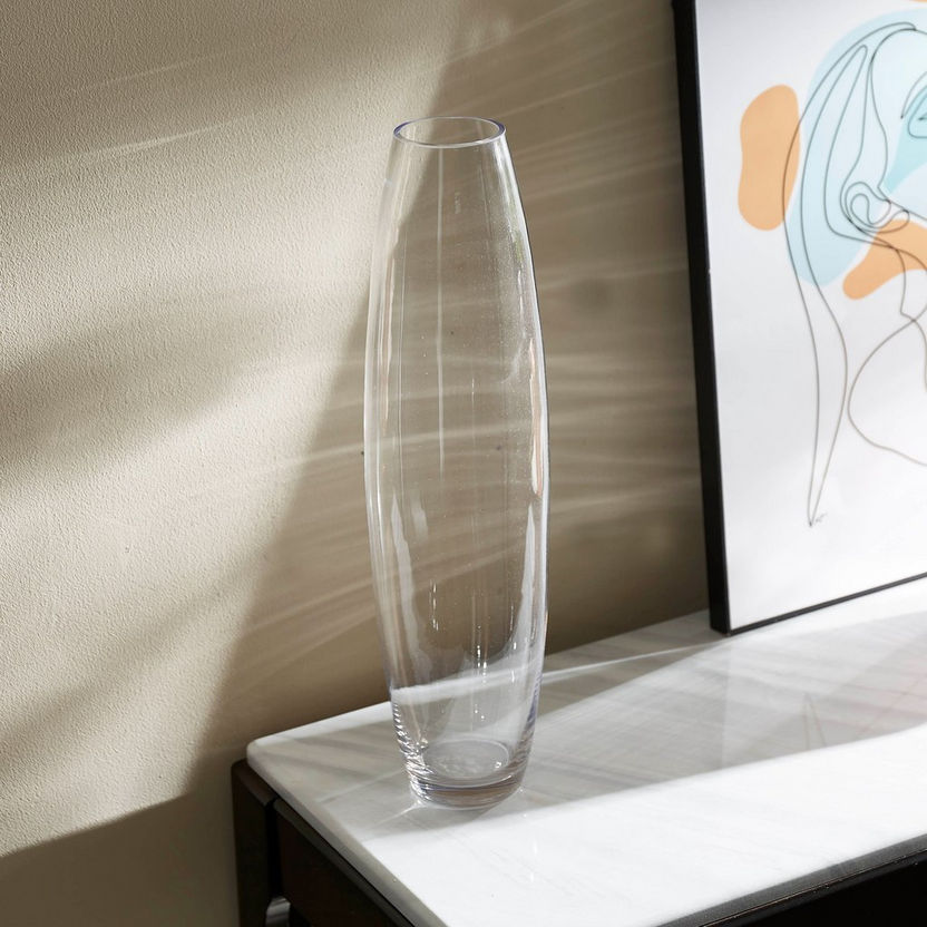 Atlanta Clear Soho Glass Oval Vase - 13x50 cm-Vases-image-1