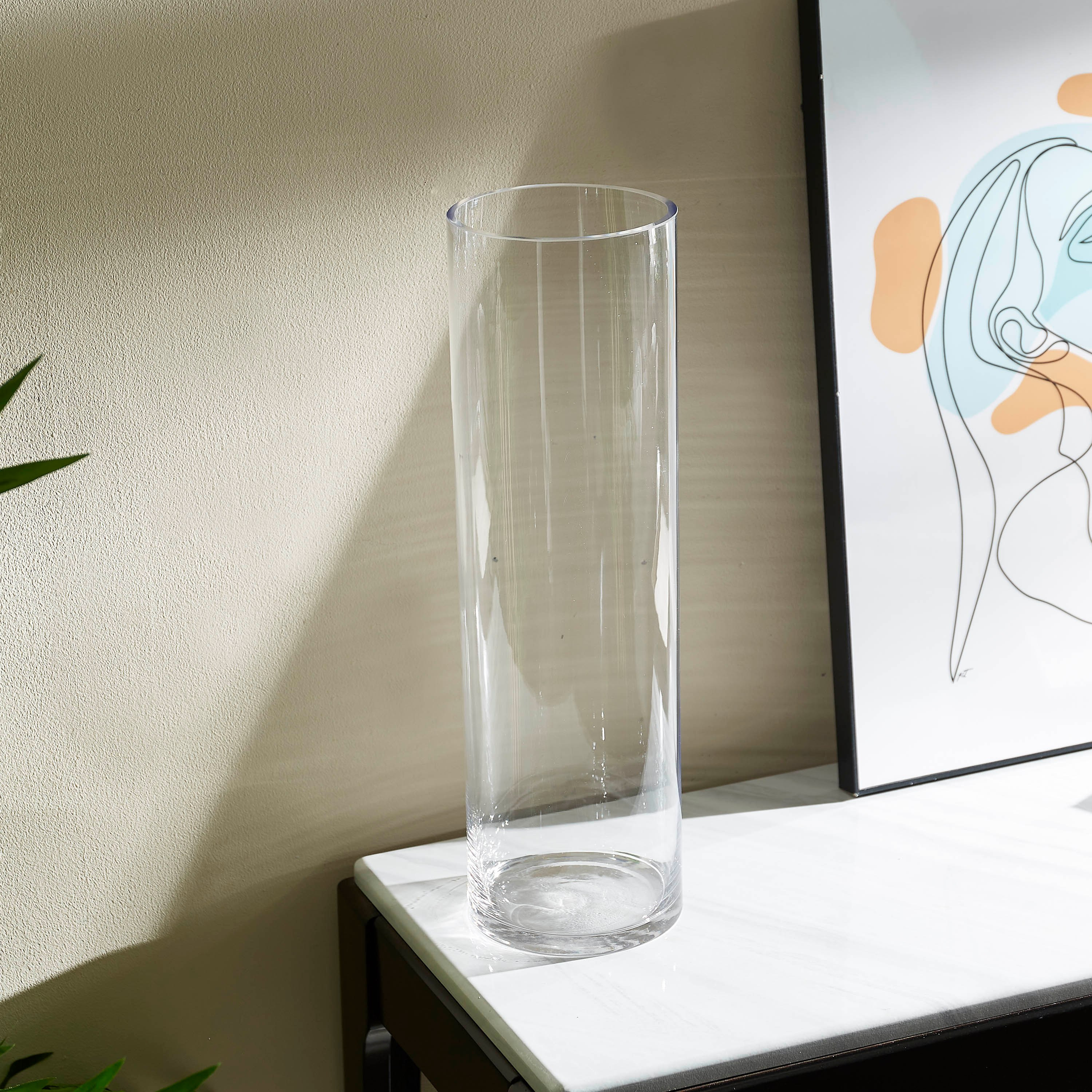 مزهرية زجاج أسطوانية شفافة من أتلانتا - 15x15x68 سم-hbxbedroom-decorandaccessories-vases-image-2