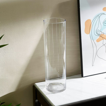 Atlanta Clear Soho Glass Cylindrical Vase - 15x15x68 cm