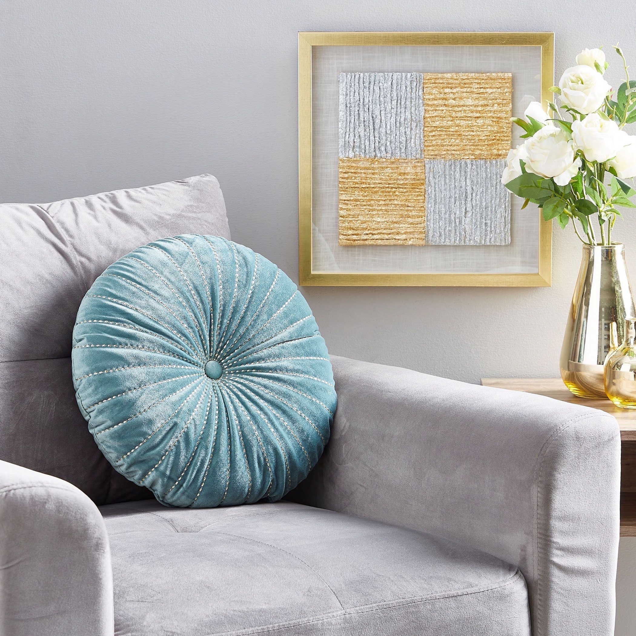 Serene Velvet Embroidered Round Filled Cushion - 45 cm-hbxlivingroom-furnishings-cushionsandcovers-filledcushions-image-3