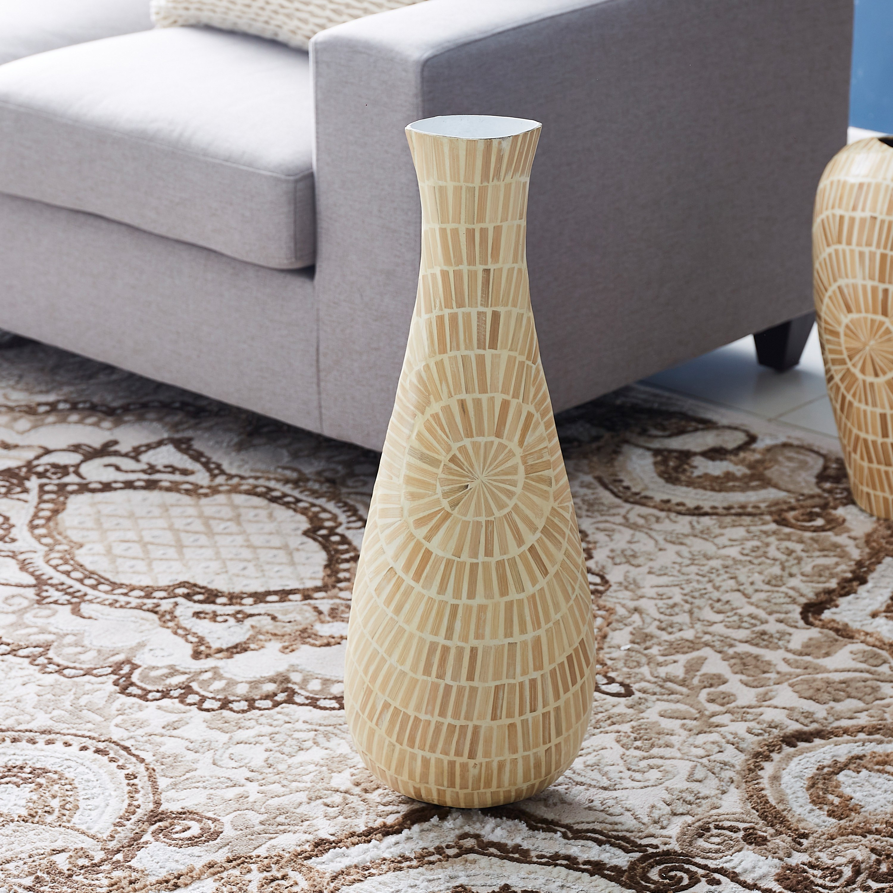 مزهرية زجاجية من الخيزران من عزرا كابيز - 17x25x71 سم-hbxbedroom-decorandaccessories-vases-image-1