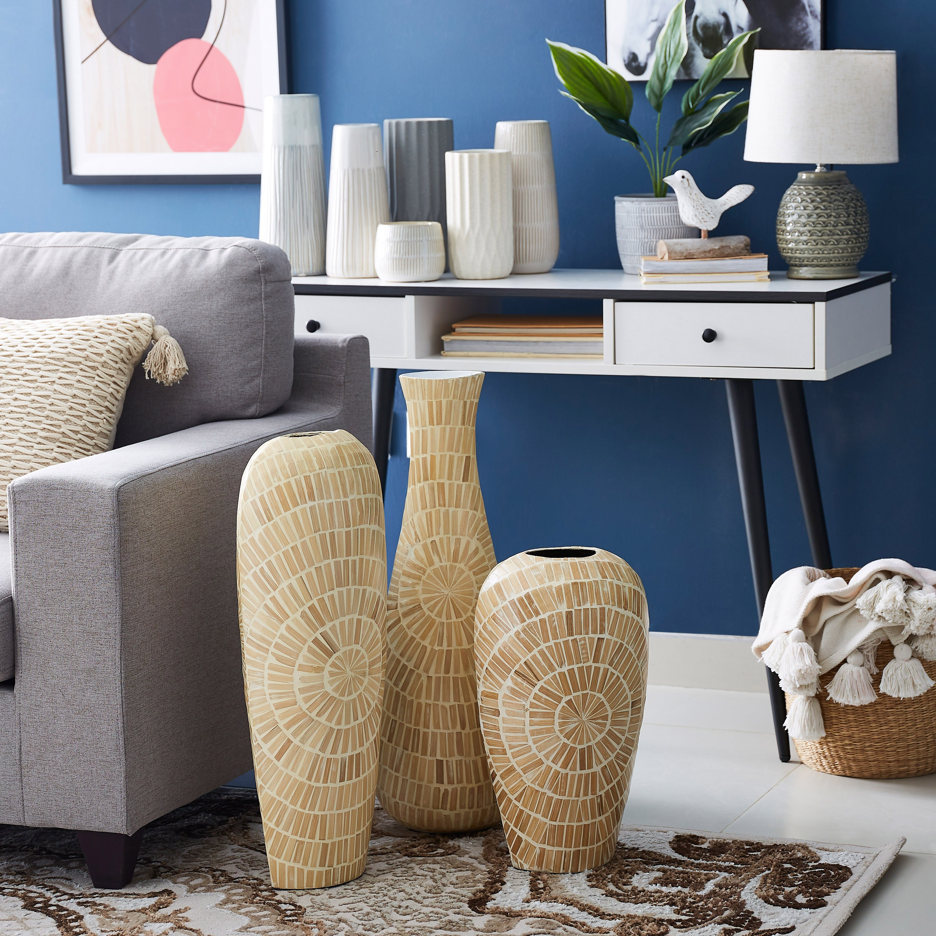 مزهرية زجاجية من الخيزران من عزرا كابيز - 17x25x71 سم-hbxbedroom-decorandaccessories-vases-image-4