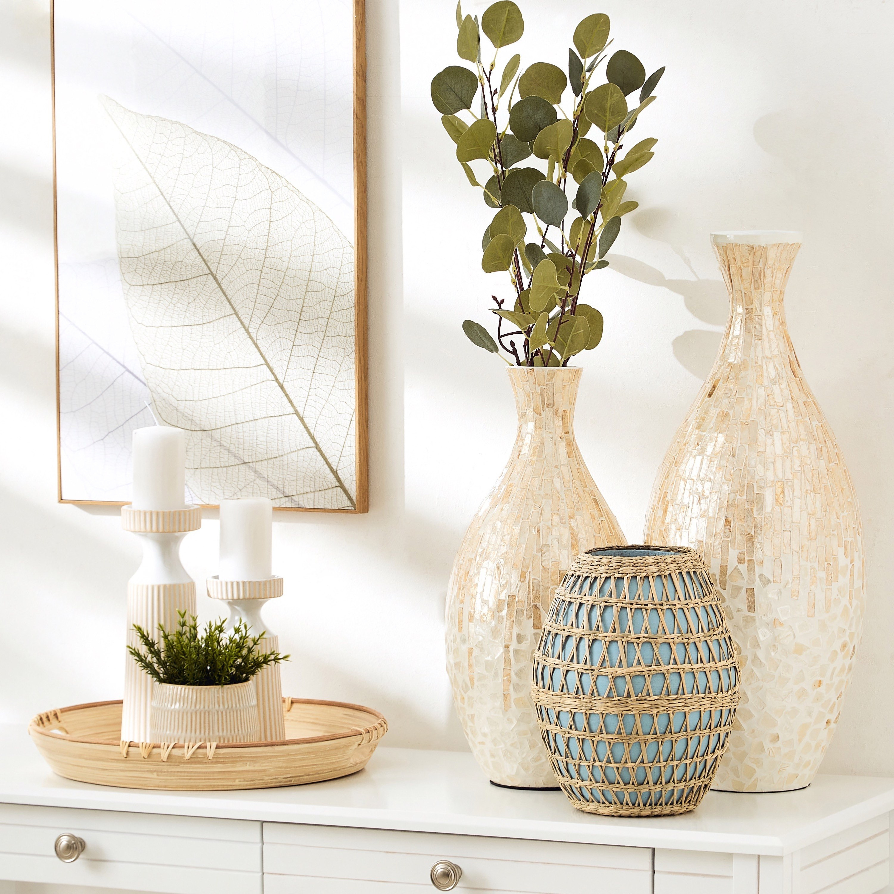 Ezra Bamboo Capiz Razzmatazz Floor Vase - 24x60 cm-hbxbedroom-decorandaccessories-vases-image-4