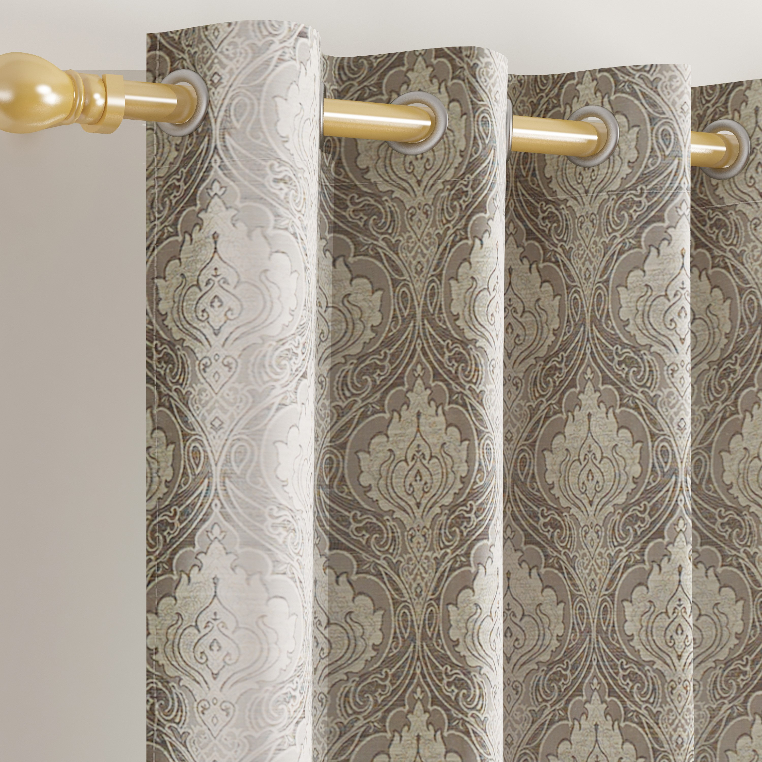 طقم ستائر جاكارد قطعتين من ريجنسي داماسك - 135x240 سم-hbxhomeware-hbxdecorandfurnishings-image-2