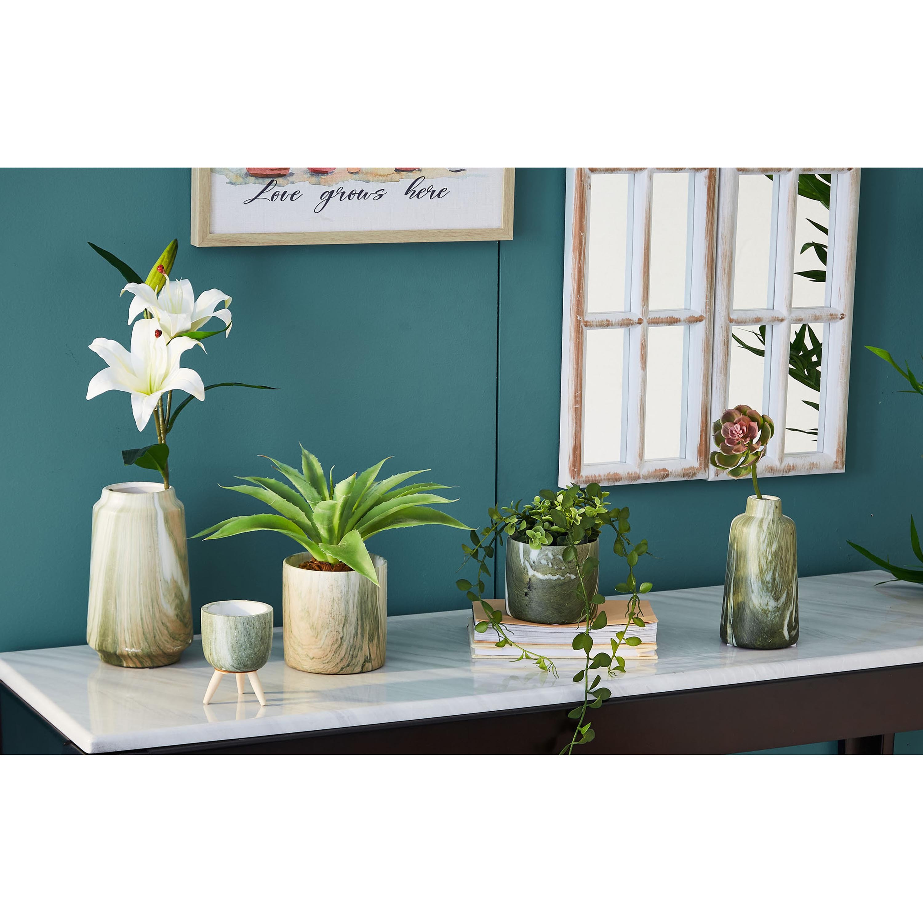 إصيص حديقة إسمنت بقوائم خشبيّة من إليت-hbxdecorandfurnishings-homeaccessories-artificialflowersandplants-image-3