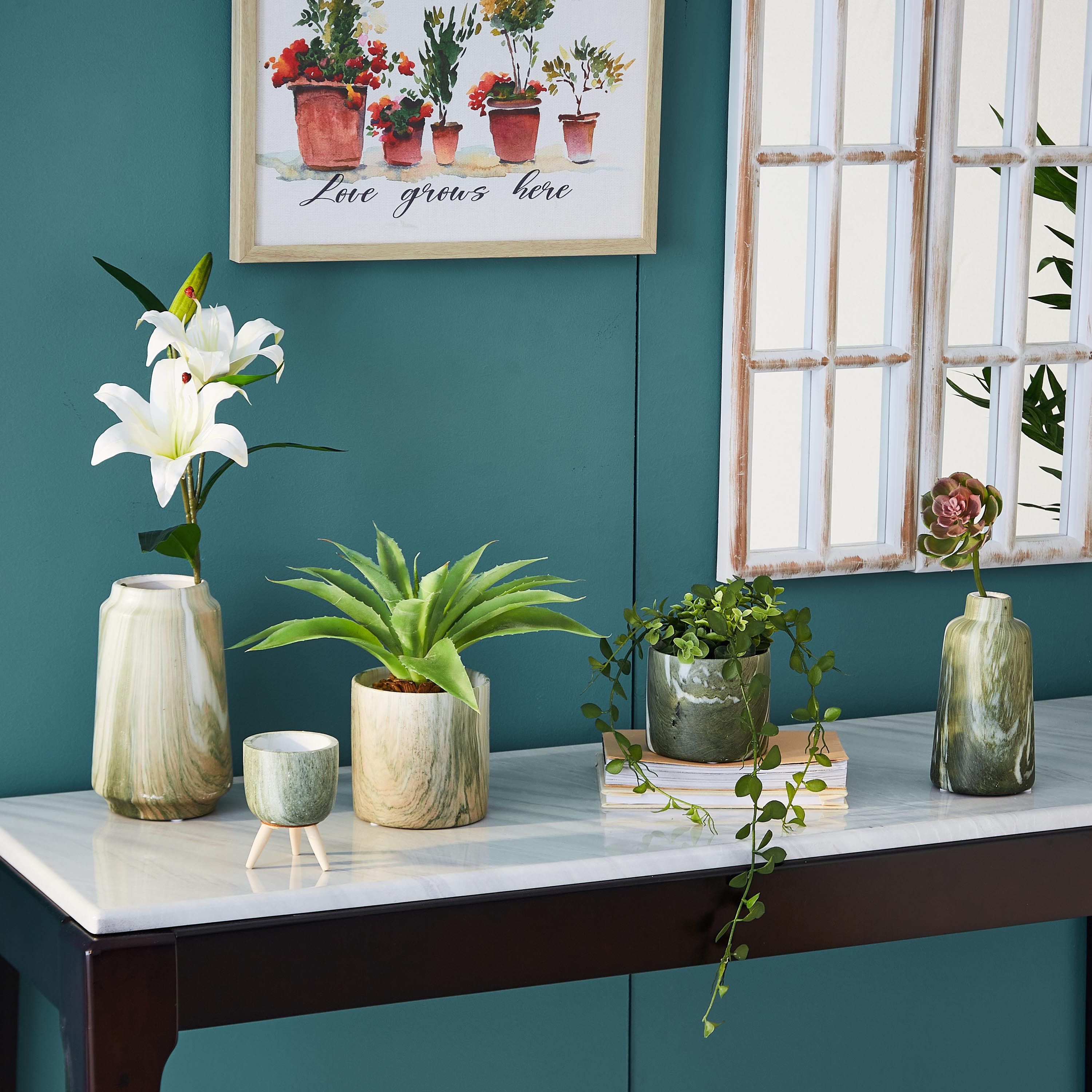 إصيص حديقة إسمنت بقوائم خشبيّة من إليت-hbxdecorandfurnishings-homeaccessories-artificialflowersandplants-image-4