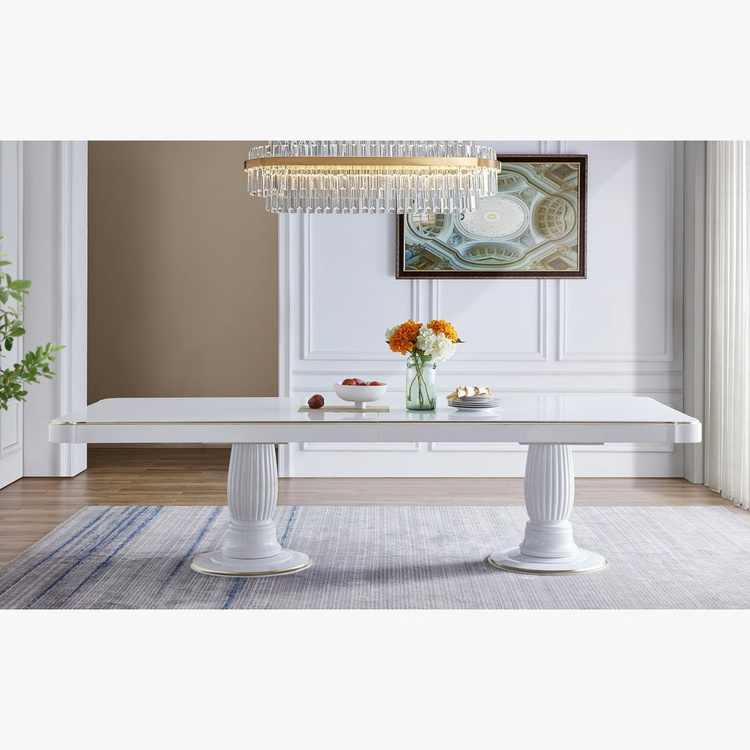 Versailles 12 Seater Dining Table, Versaille Pedestal Leg Dining Table