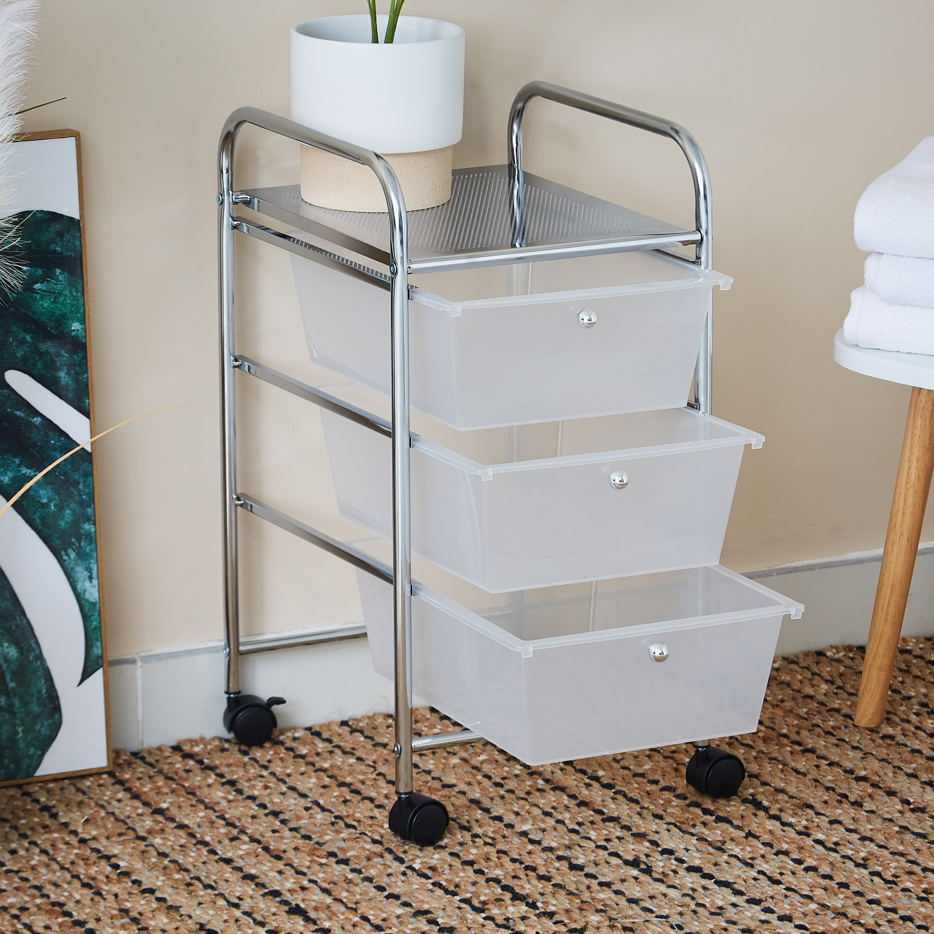 Aspen 3-Tier Multipurpose Trolley - 32.5x37x62 cm-hbxbedroom-bedroomaccessories-bedroomstorage-image-2