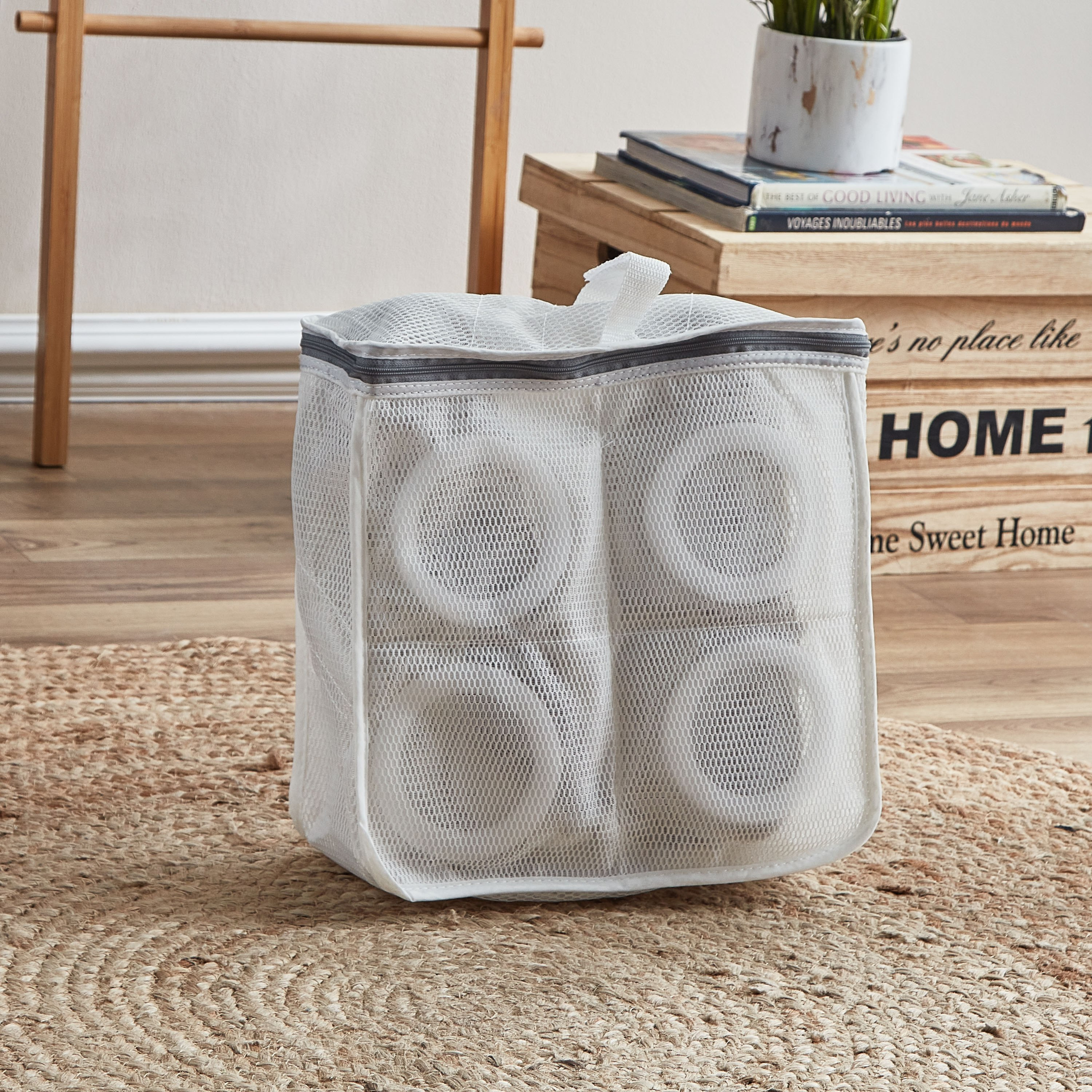 سلّة غسيل شبكيّة للأحذية مزدوجة من لوك أند لوك - 30x30x11 سم-hbxbedroom-bedroomaccessories-bedroomstorage-image-2