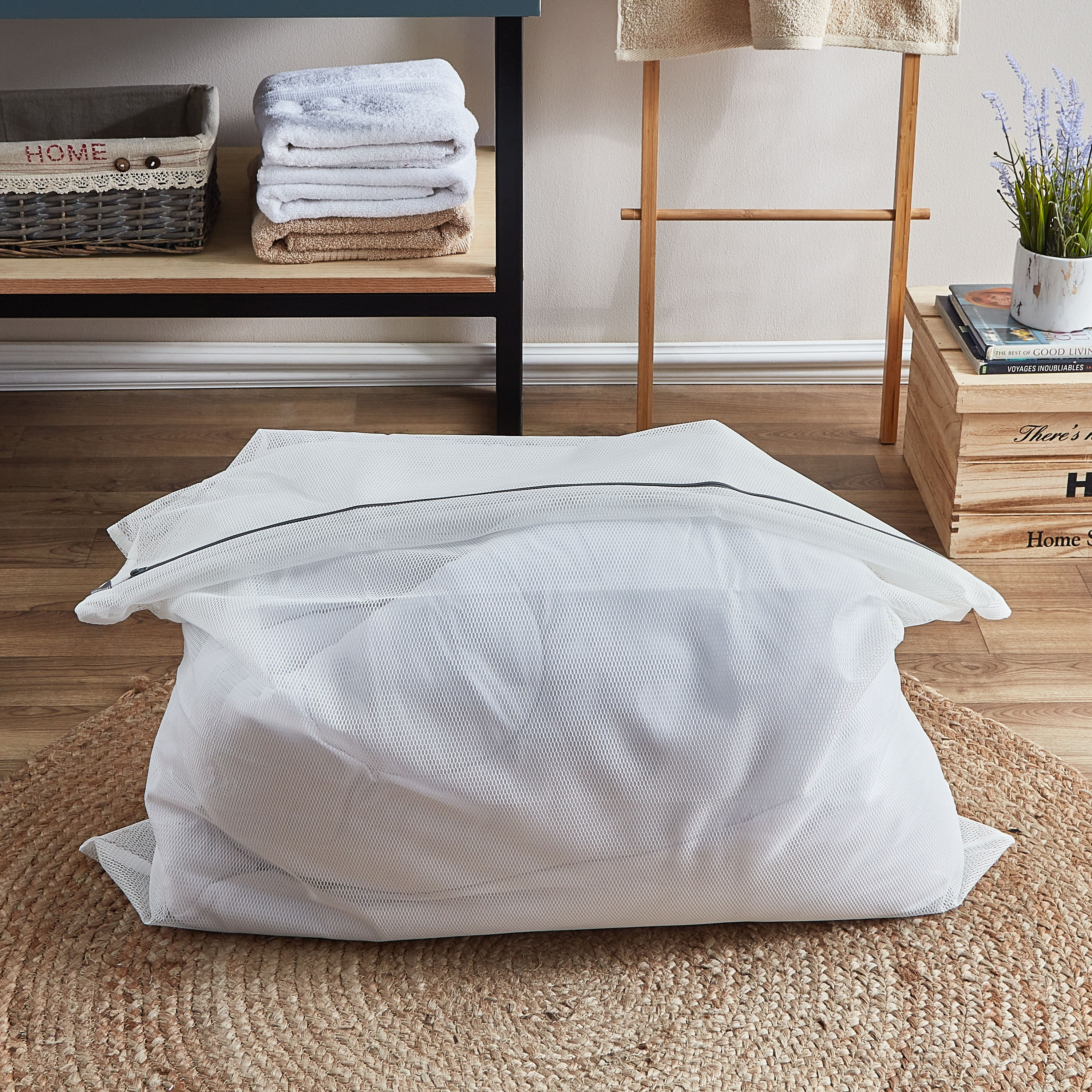 سلّة غسيل شبكيّة مزدوجة إكسترا لارج من لوك أند لوك - 90x90 سم-hbxbedroom-bedroomaccessories-bedroomstorage-image-1