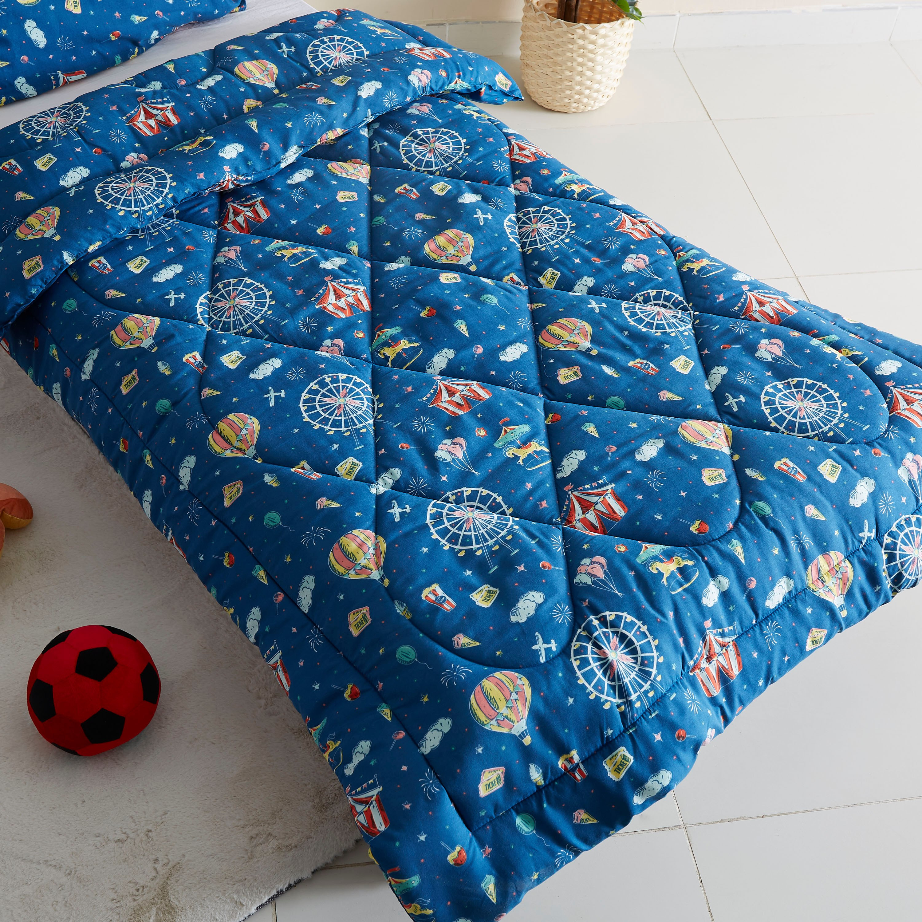 طقم لحاف فردي بطبعات سيرك قطعتين من إنتالجليو - 135x220 سم-hbxhomeware-hbxkidsandyouth-image-3