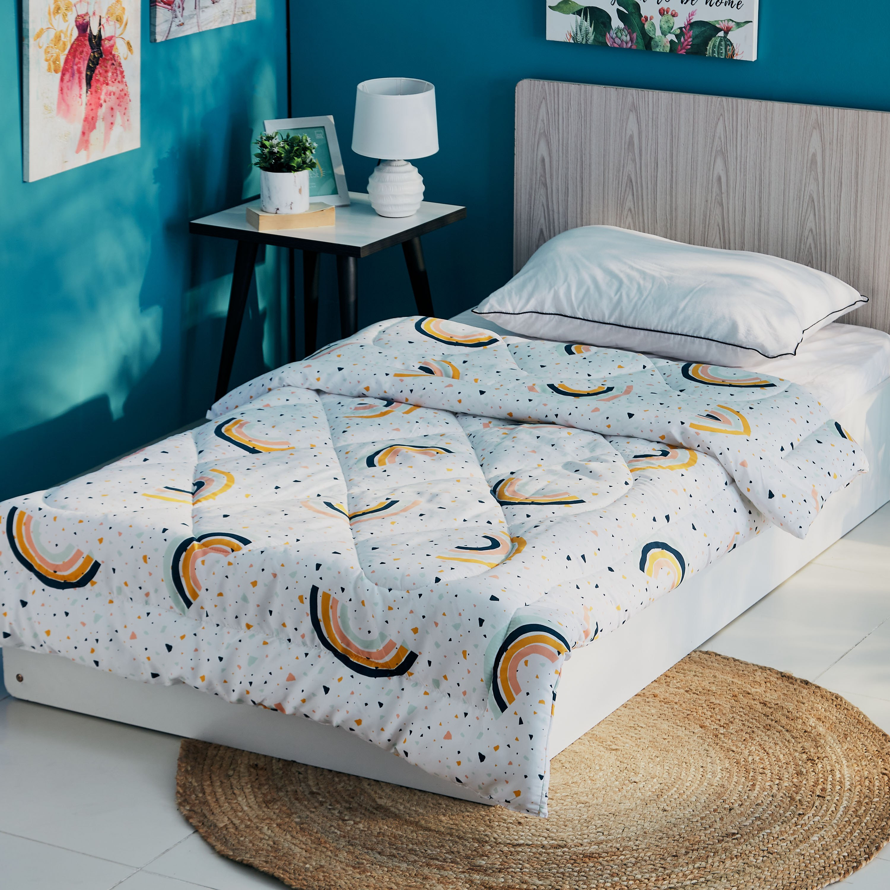 لحاف فردي بطبعات قوس قزح من إنتاجليو - 135x220 سم-hbxhomeware-hbxkidsandyouth-image-1