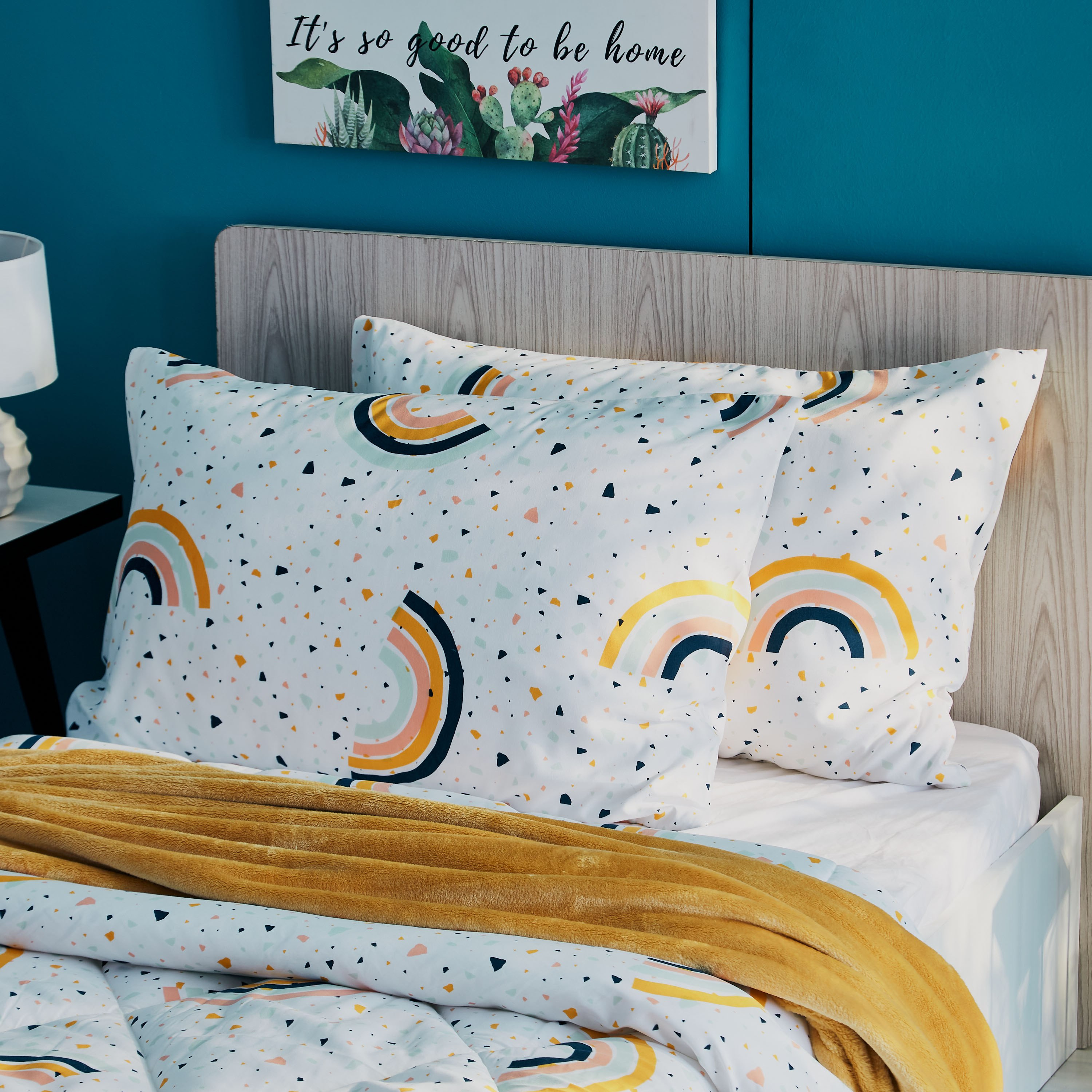 طقم أغطية وسائد من قطعتين بطبعات قوس قزح من إنتاجليو - 50X75 سم-hbxhomeware-hbxkidsandyouth-image-1