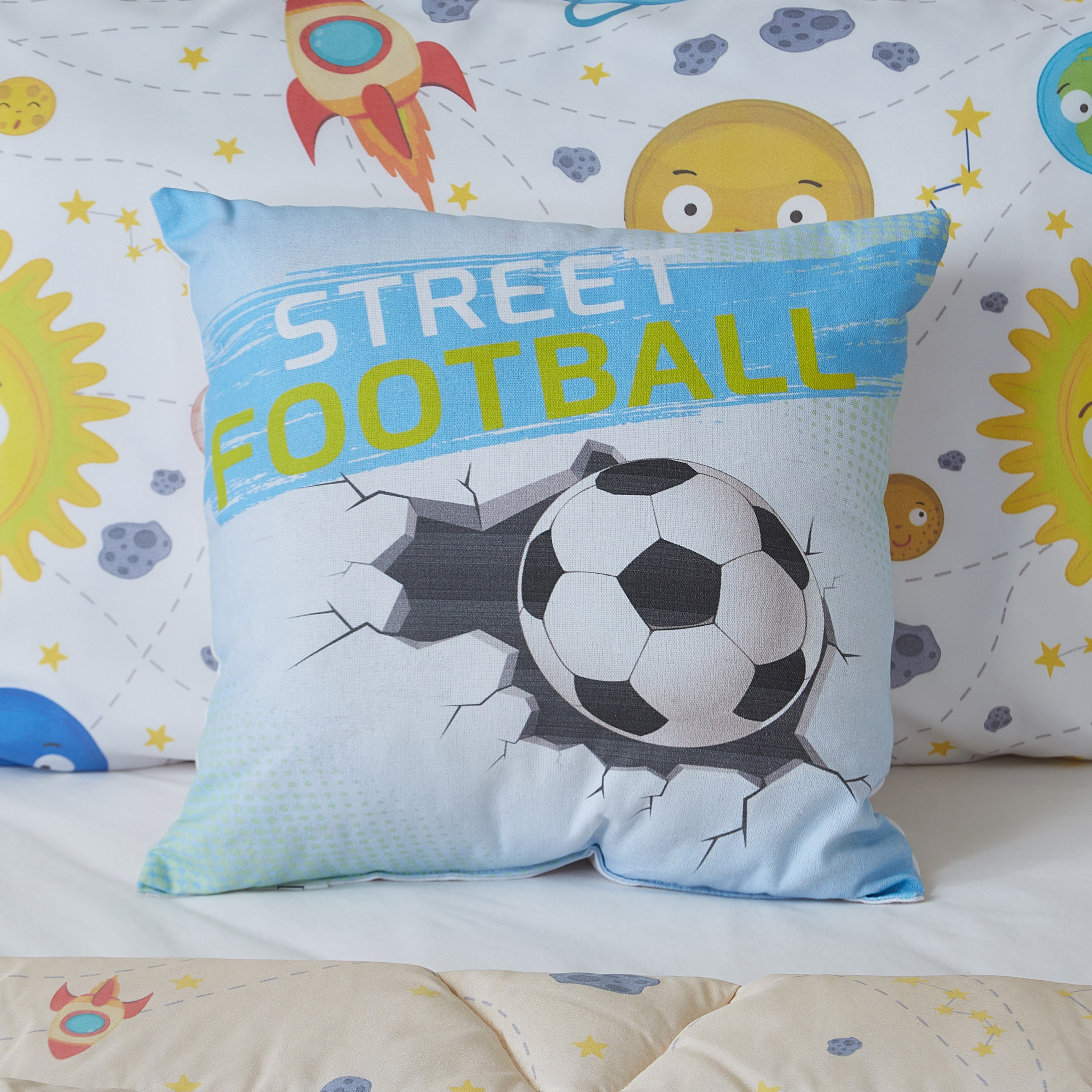 Modish Football Digital Printed Cushion - 40x40 cm-hbxhomeware-hbxkidsandyouth-image-1