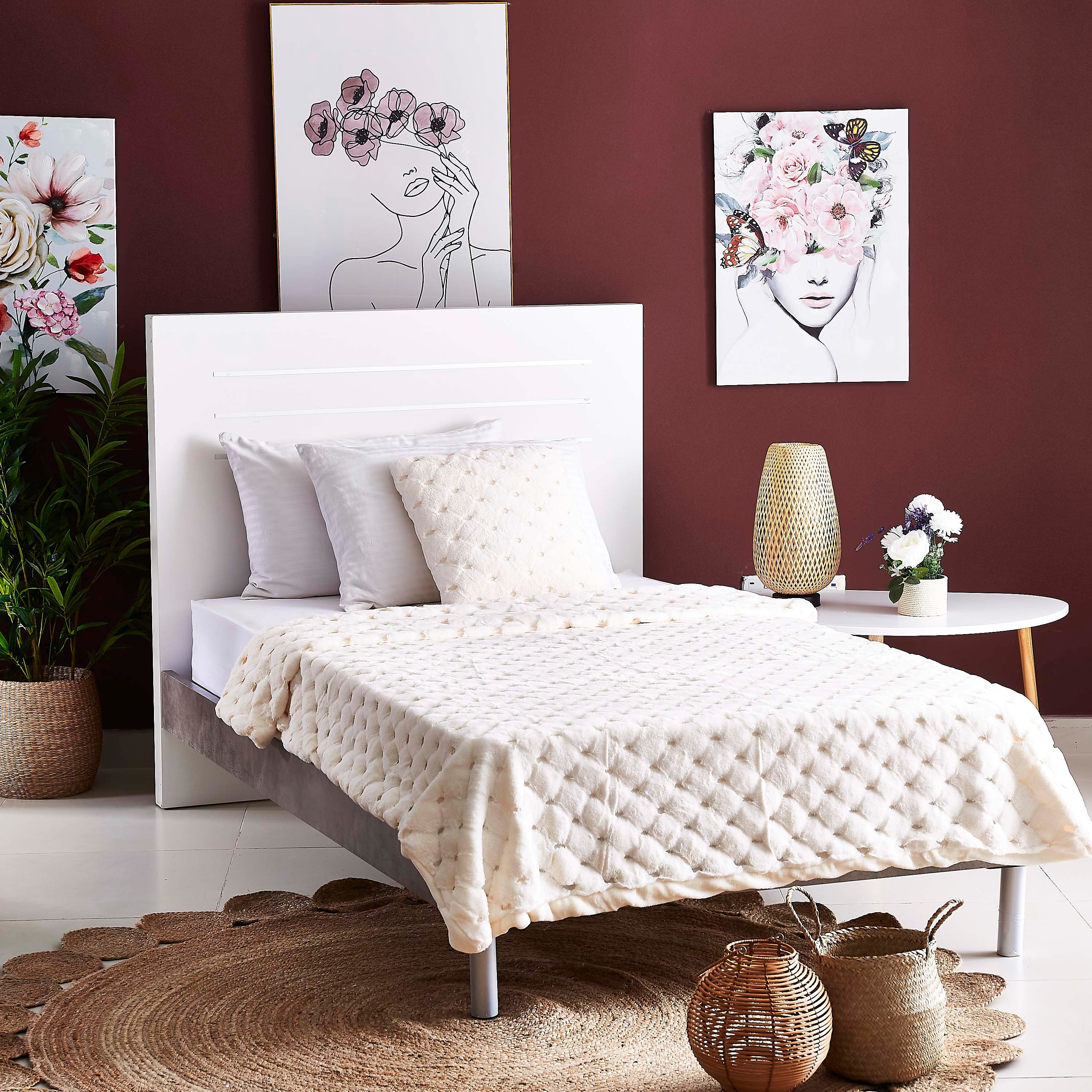 بطانية جاكار مزدوجة بفرو الأرنب الصناعي من لوكس - 150x220 سم-hbxhomeware-hbxbedroom-image-5