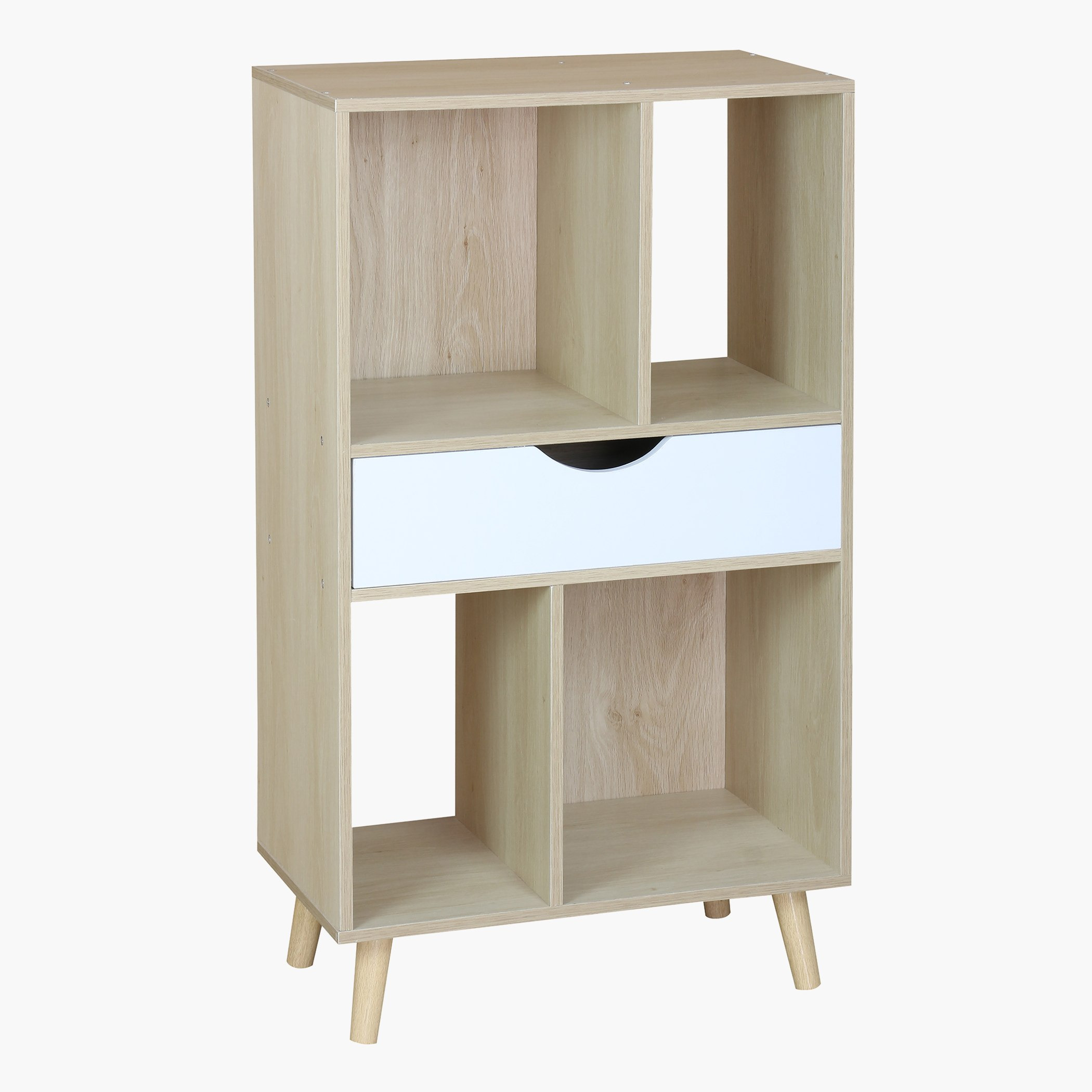 خزانة كتب ودرج و4 أرفف من لين-hbxfurniture-office-bookcases-image-1