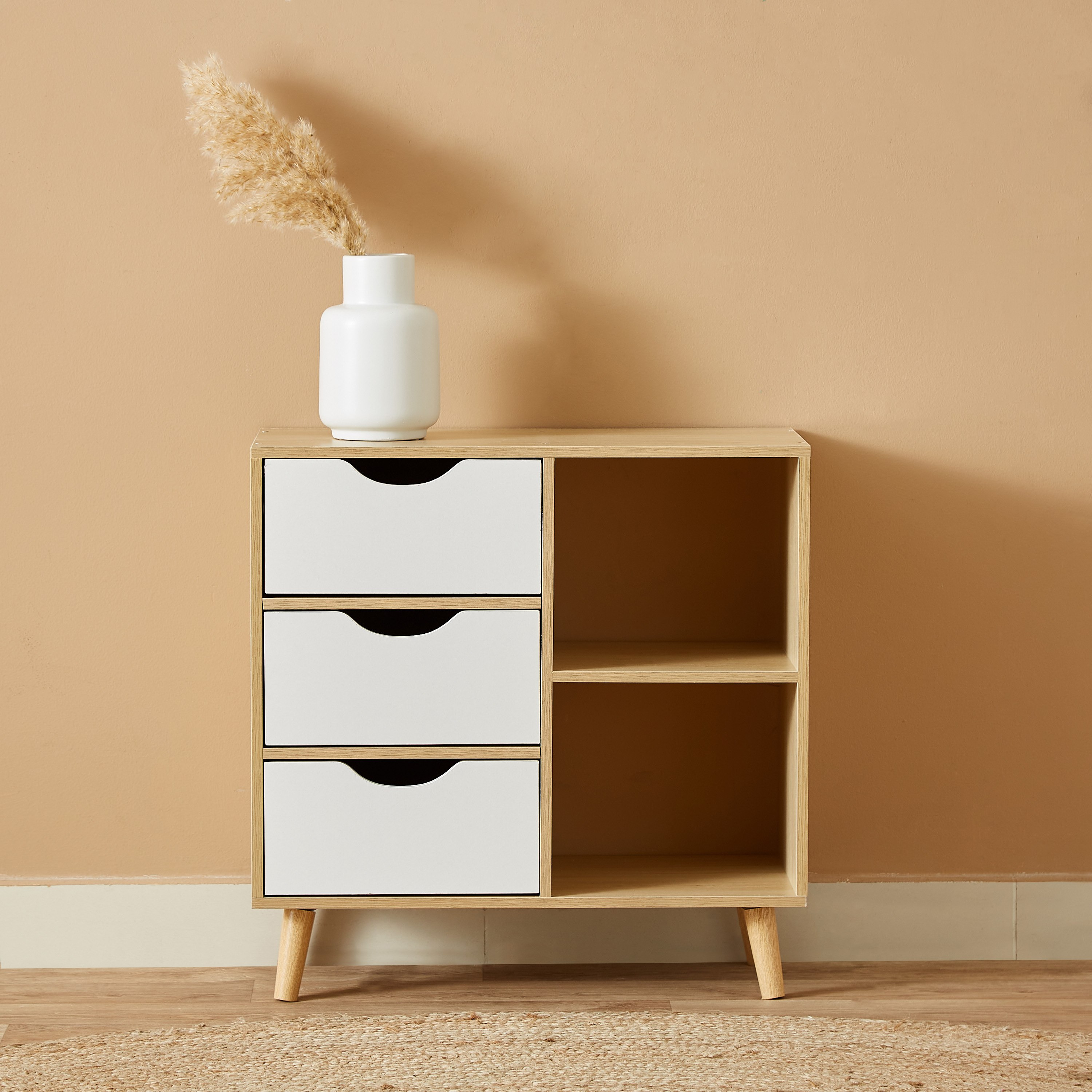 وحدة تخزين بـ3 أدراج ورفّين من لين-hbxfurniture-diningroom-buffetsandsideboards-image-2