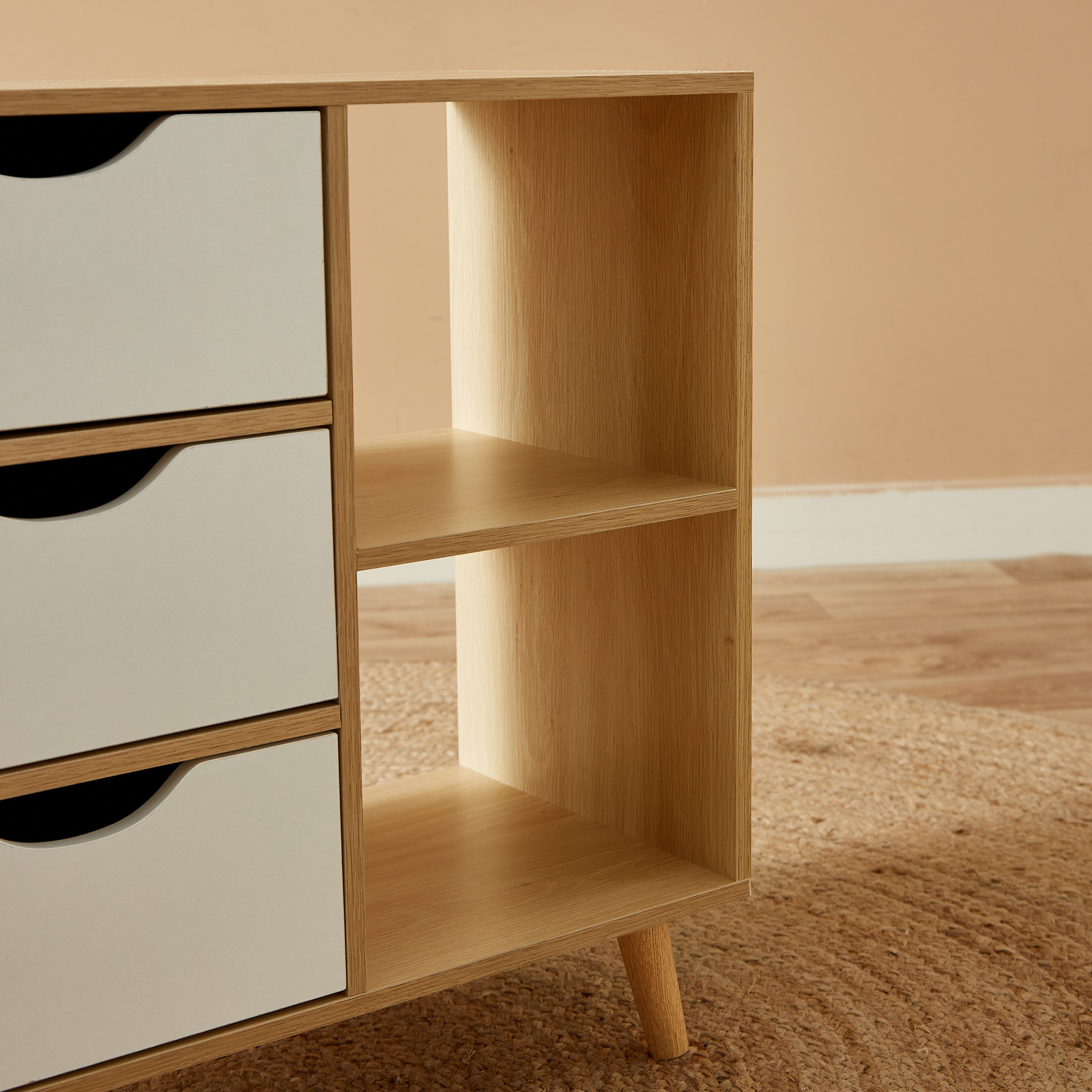 وحدة تخزين بـ3 أدراج ورفّين من لين-hbxfurniture-diningroom-buffetsandsideboards-image-6
