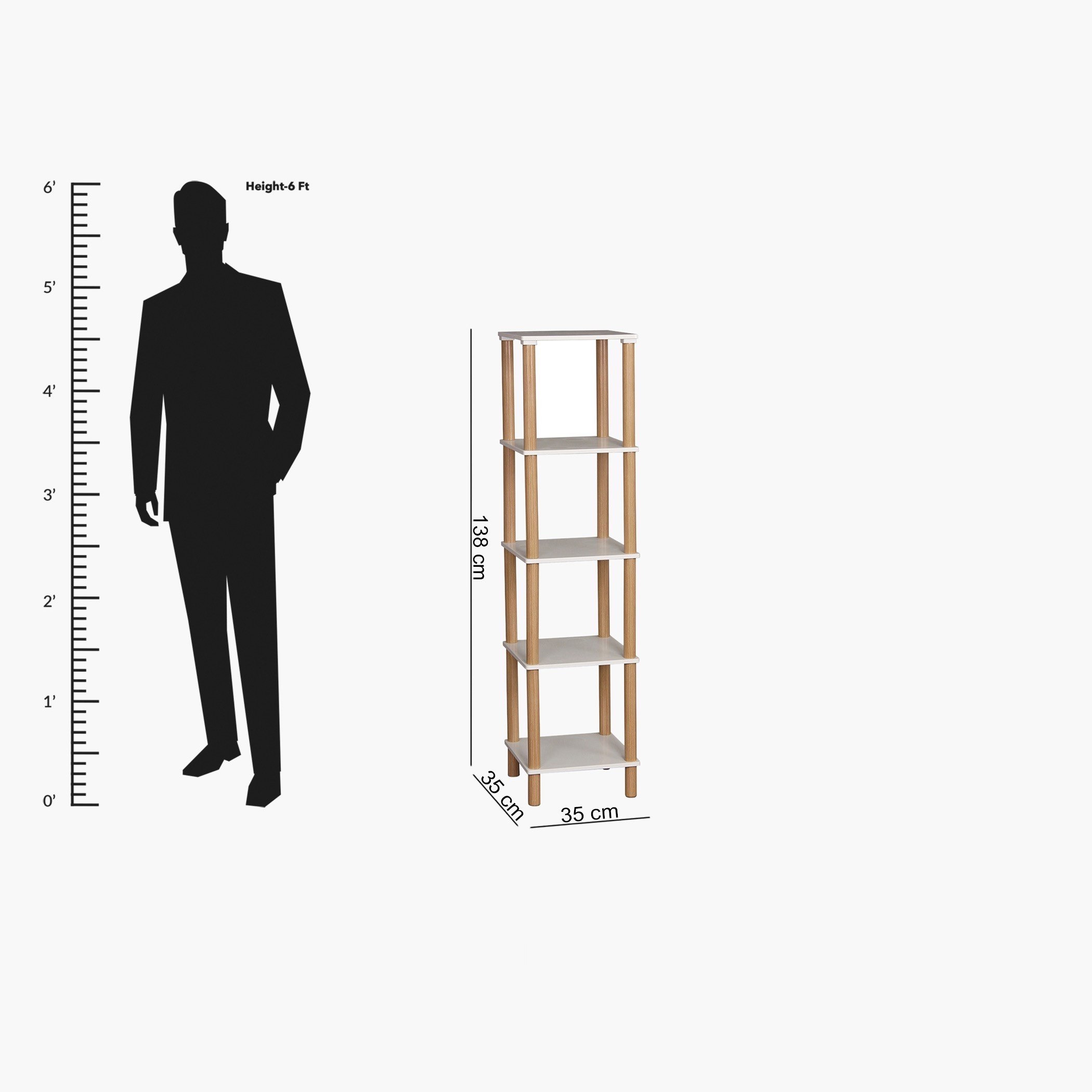 Lean 5-Tier Small Bookcase-hbxfurniture-office-bookcases-image-3