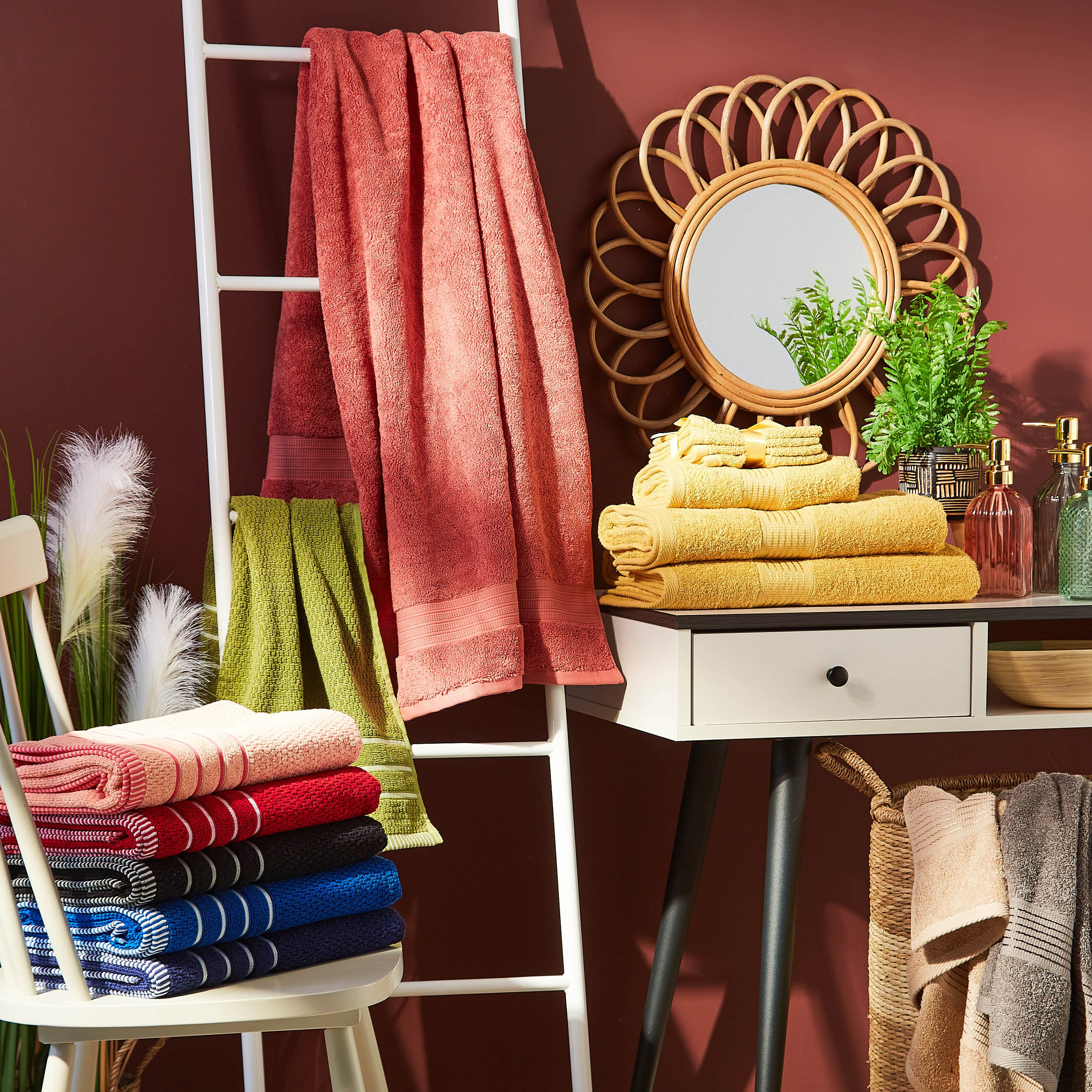 طقم مناشف وجه ممشطة 4 قطع إسينشيال - 30x30 سم-hbxbathroom-bathroomtextiles-image-4