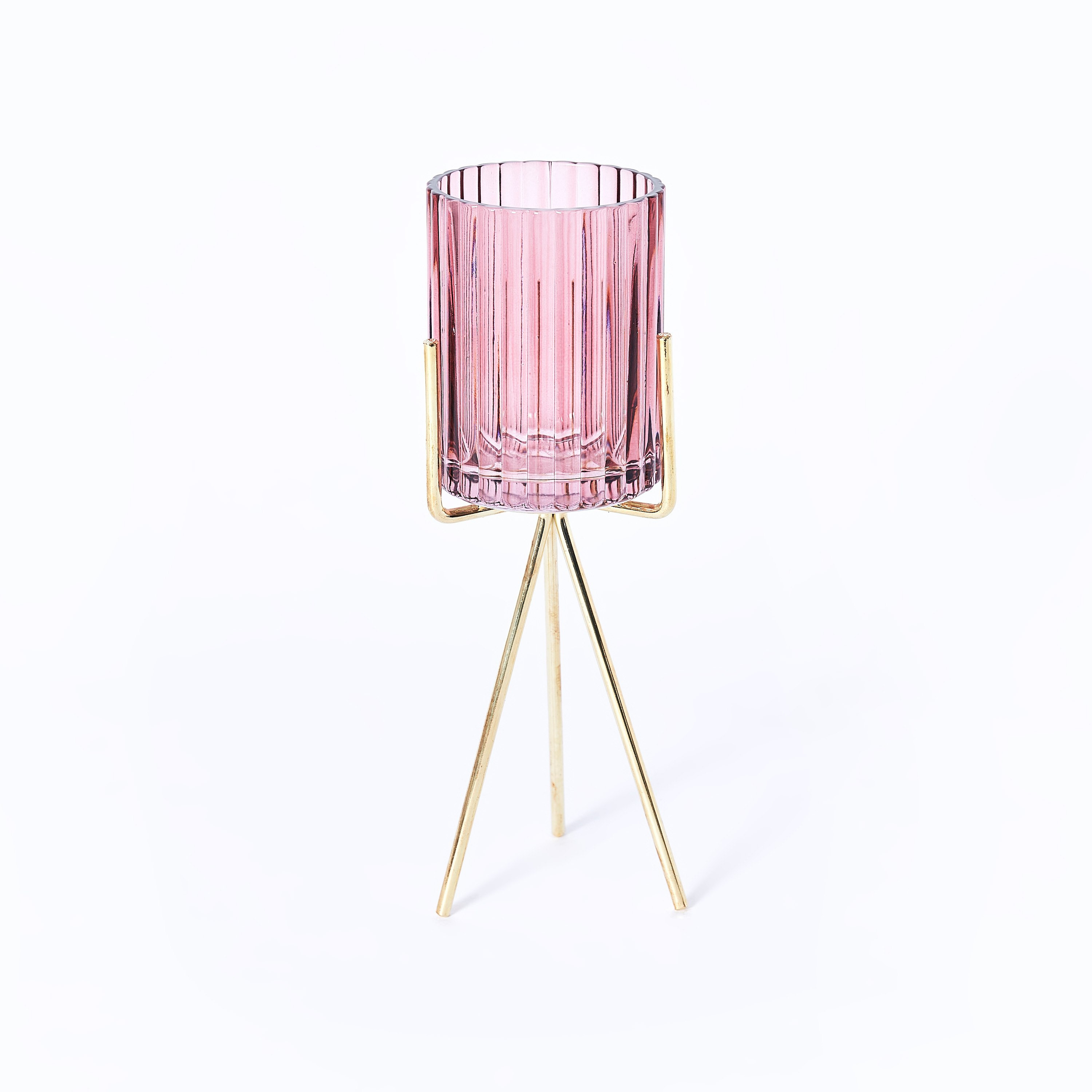 حامل شموع زجاجي مع حامل من كلايد - 8x24 سم-hbxlivingroom-decorandaccessories-candleholders-image-5