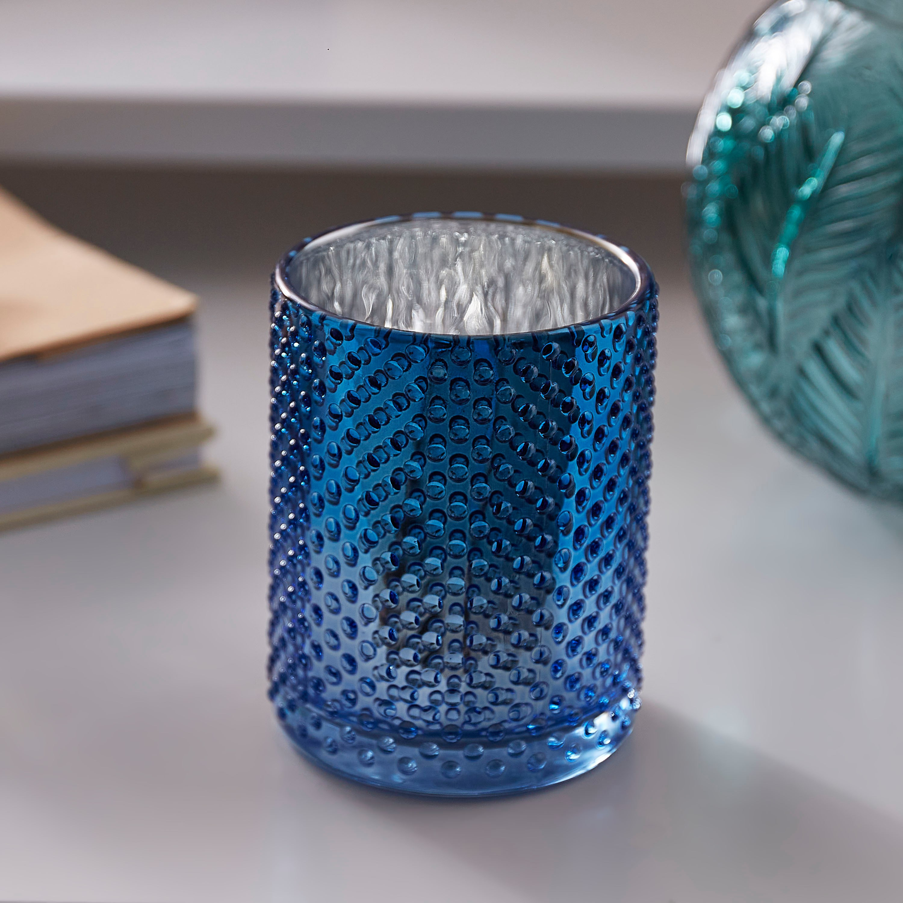 حامل شموع زجاجي من كلايد - 8x10 سم-hbxlivingroom-decorandaccessories-candleholders-image-1