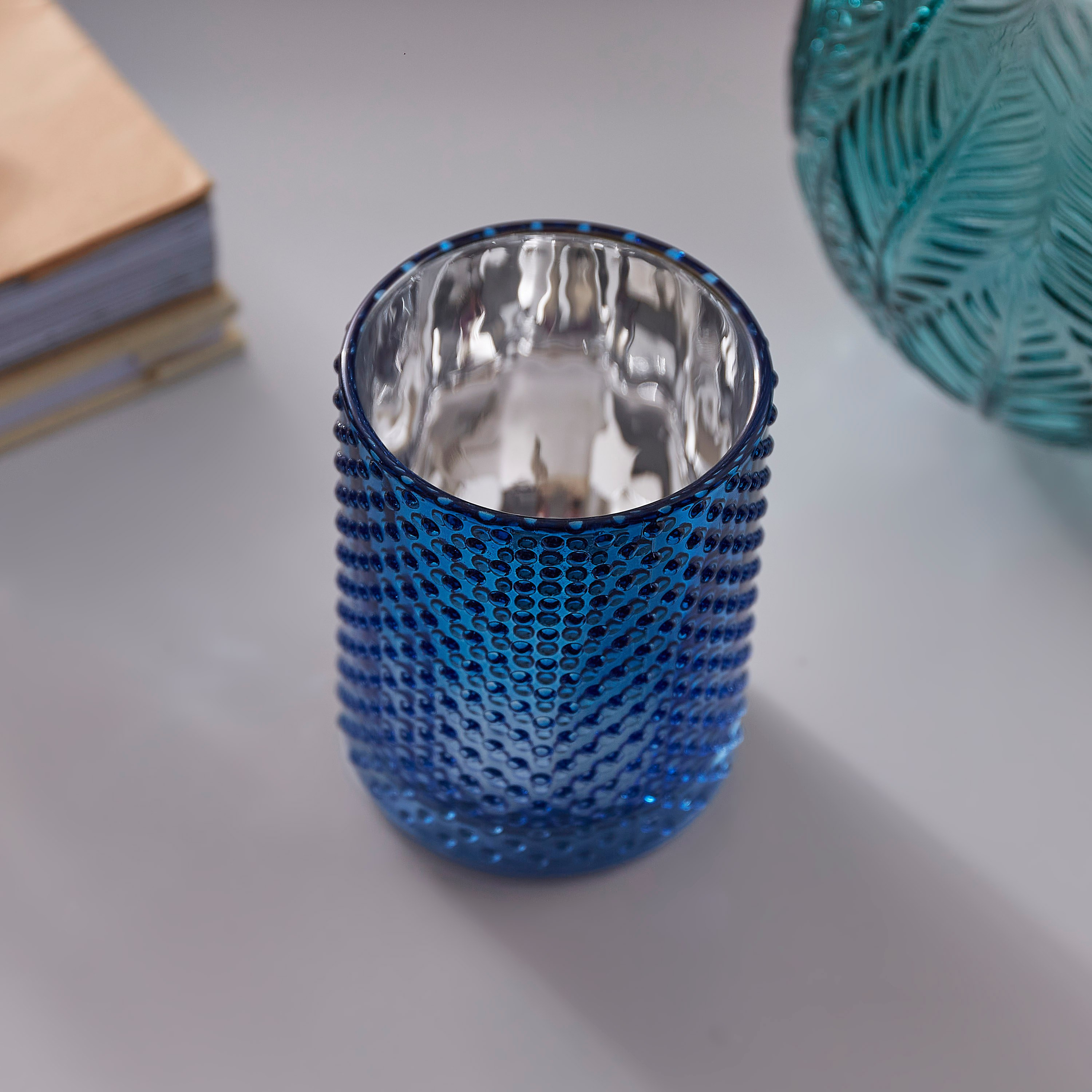 حامل شموع زجاجي من كلايد - 8x10 سم-hbxlivingroom-decorandaccessories-candleholders-image-2