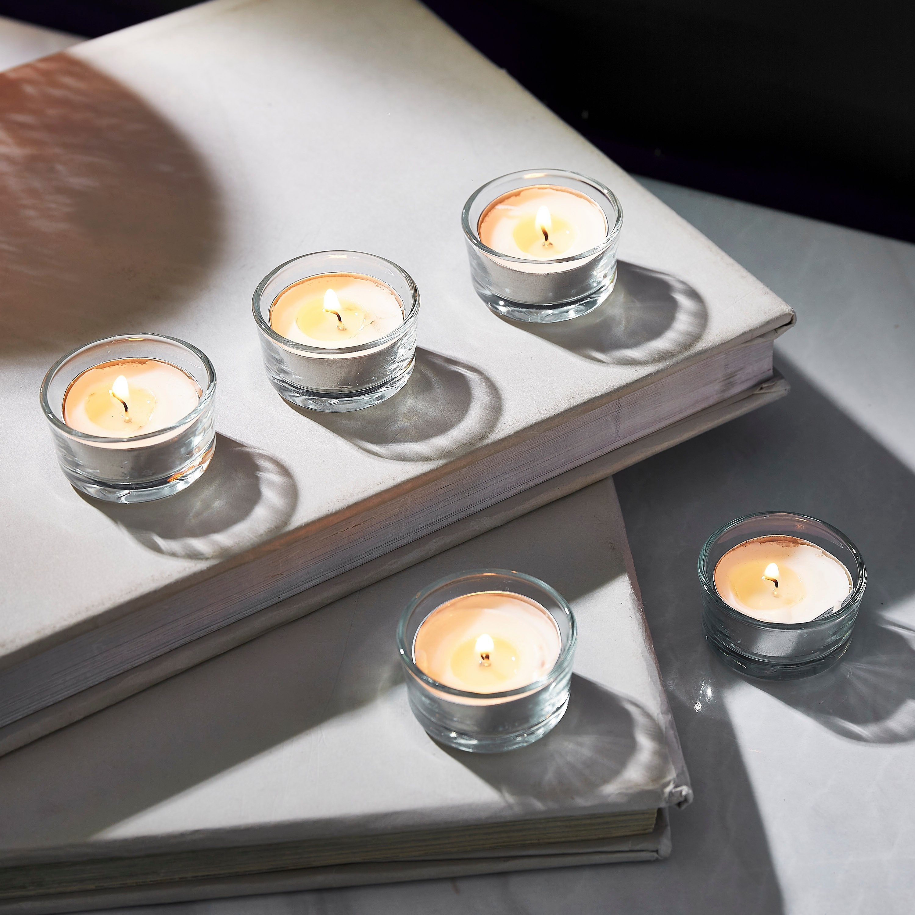 طقم حامل شموع صغيرة زجاجي شفّاف تريا من أتلانتا - 5 قطع-hbxlivingroom-decorandaccessories-candleholders-image-1