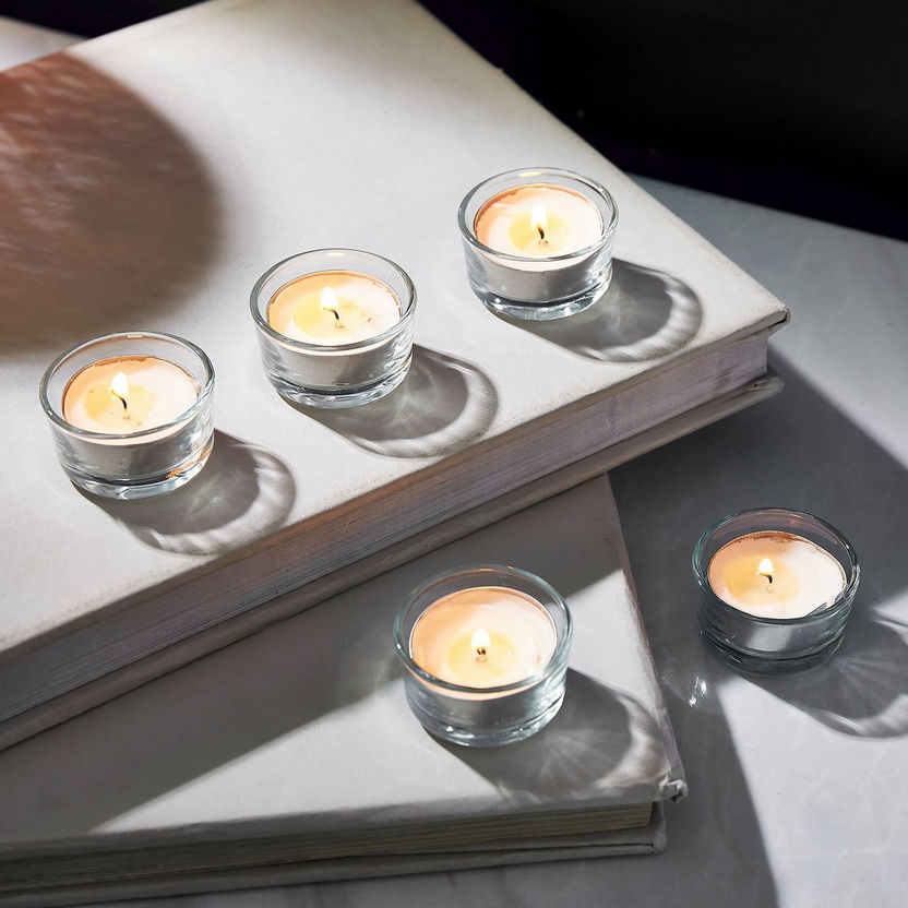 Atlanta Glass Tria Clear Tealight - Set of 5-Candleholders-image-0