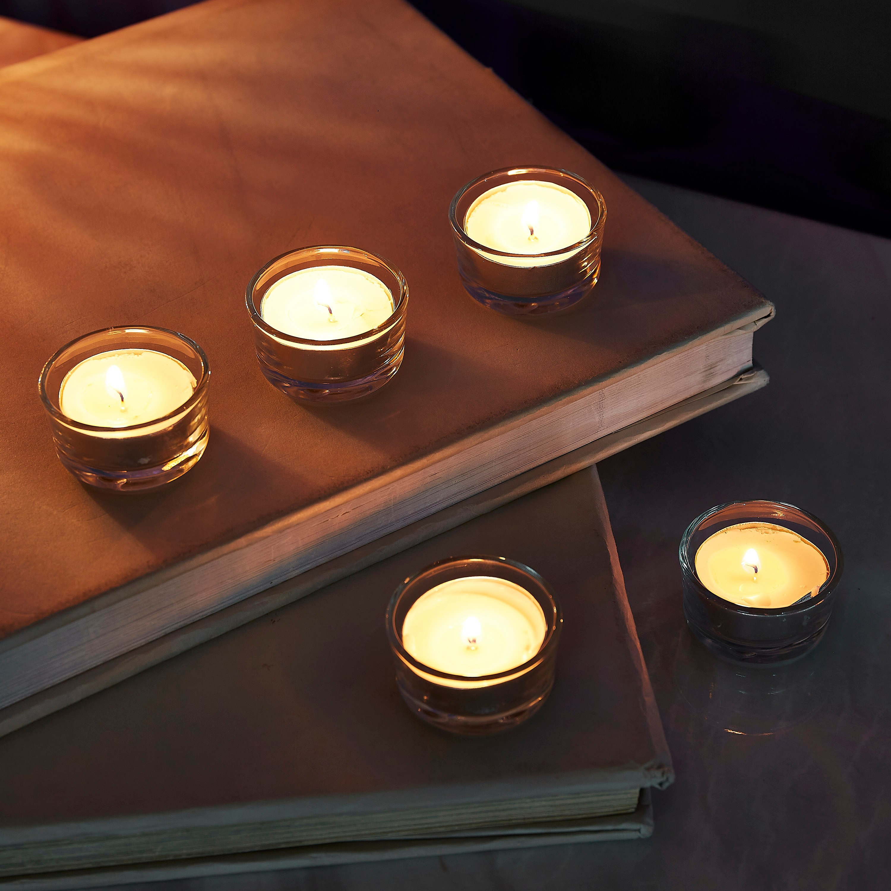 طقم حامل شموع صغيرة زجاجي شفّاف تريا من أتلانتا - 5 قطع-hbxlivingroom-decorandaccessories-candleholders-image-2