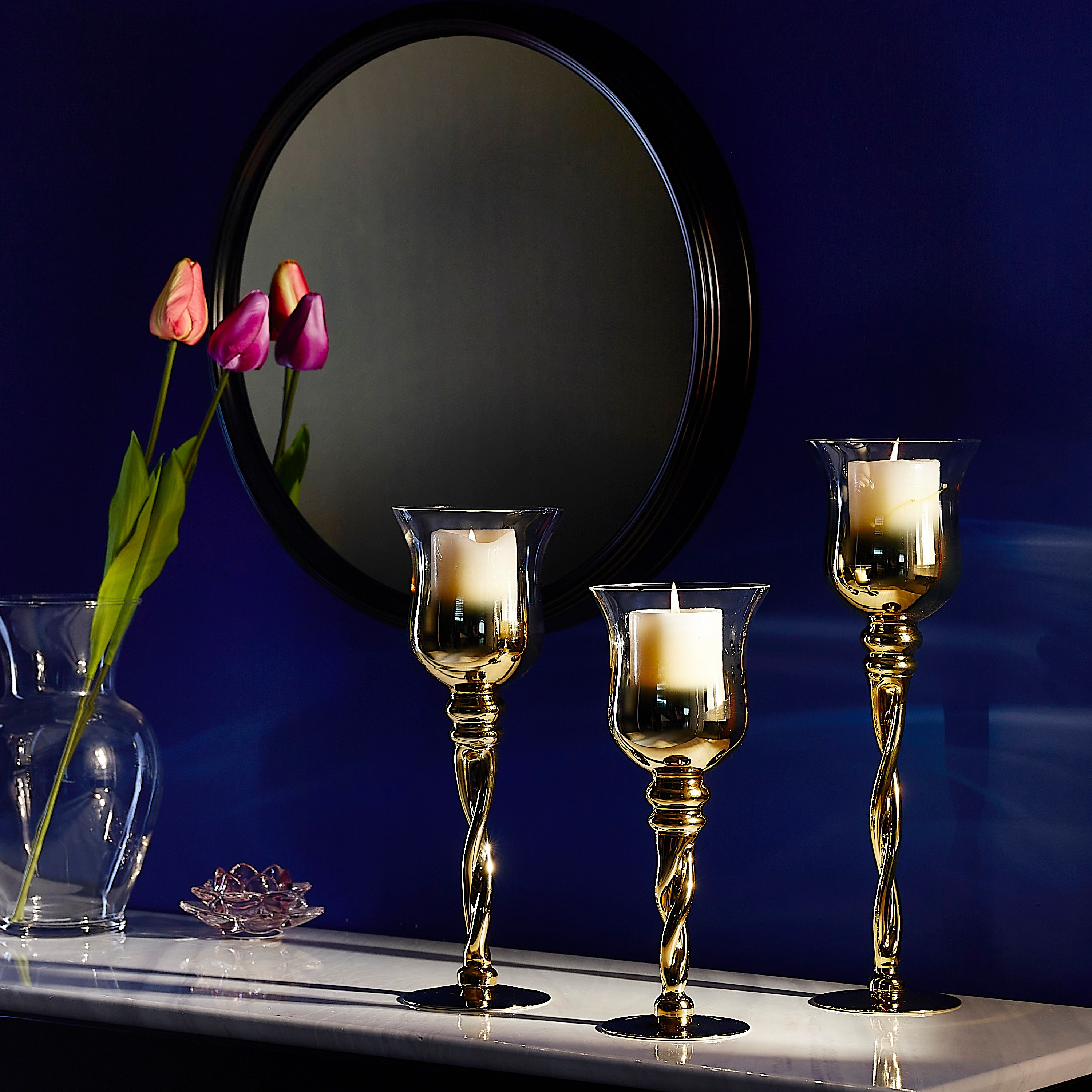 حامل شموع زجاجي أحادي اللون من أتلانتا - 3 قطع-hbxlivingroom-decorandaccessories-candleholders-image-5