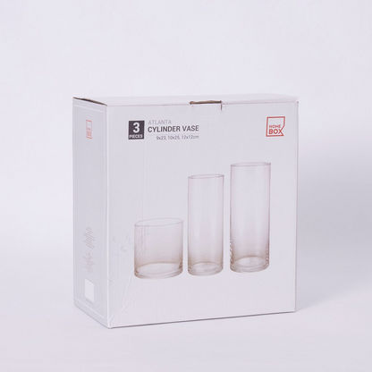 Atlanta Cylindrical Glass Vase - Set of 3