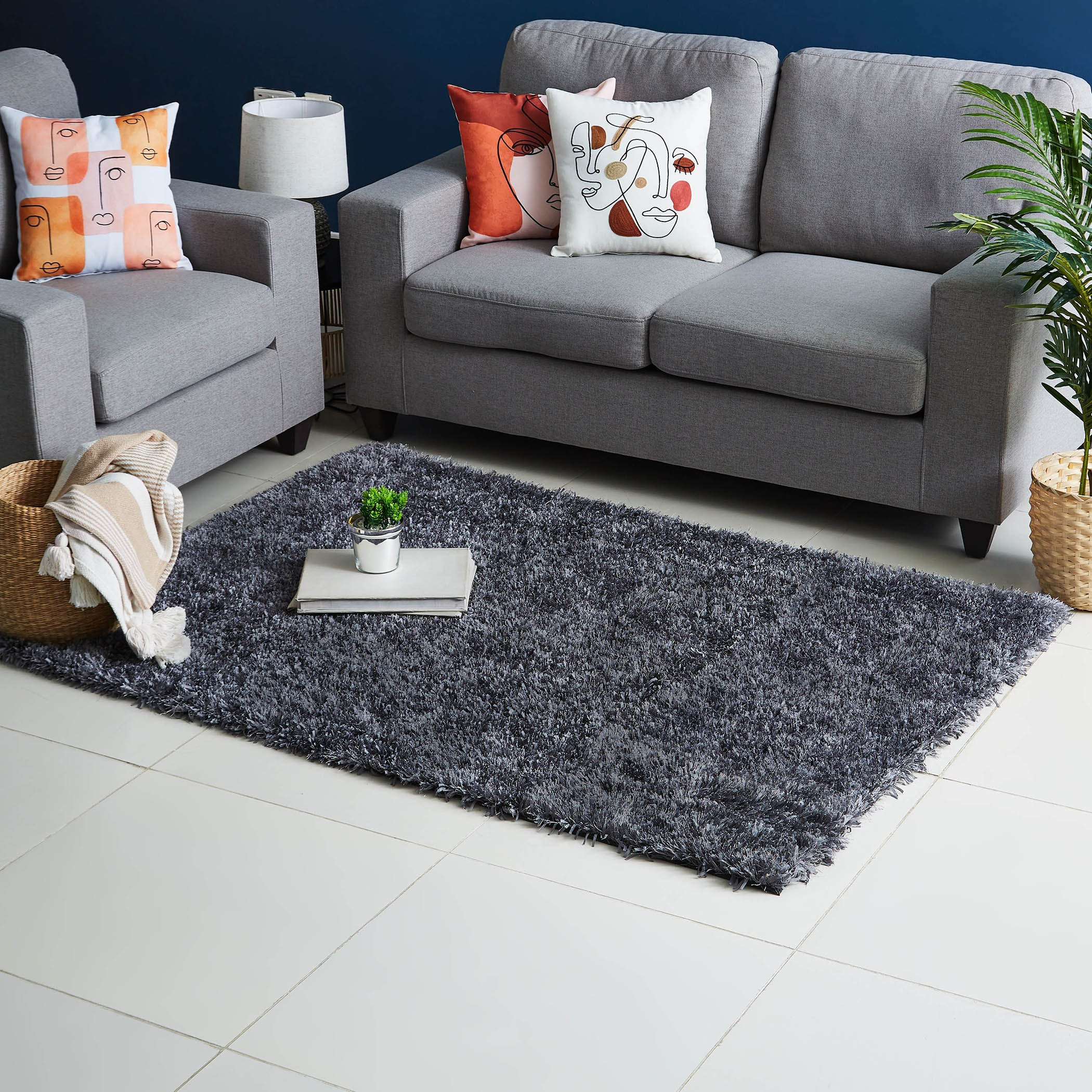 Avon Polyester Tape Shaggy Rug - 160x230 cm-hbxdecorandfurnishings-floorcoverings-rugs-image-1