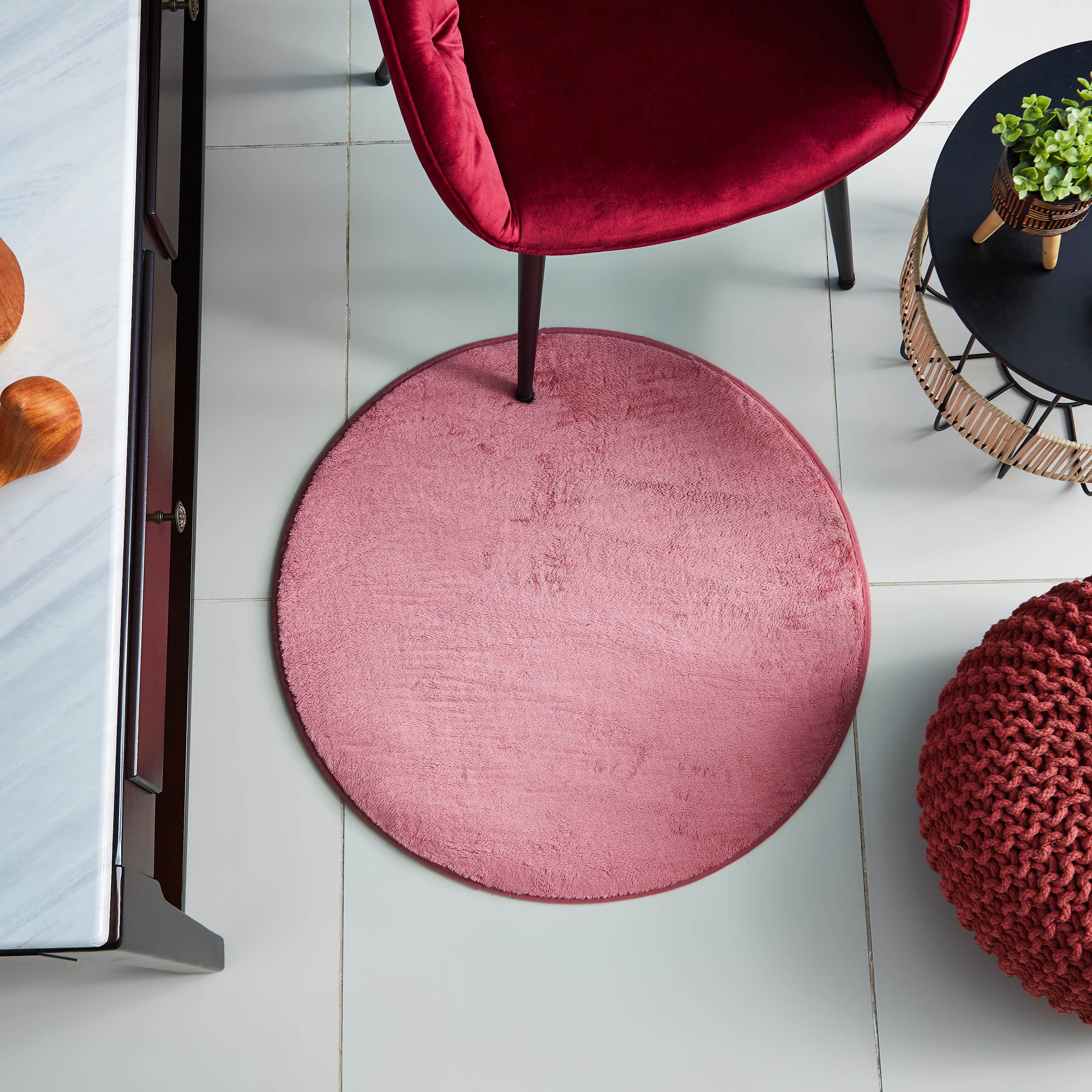سجادة مستديرة مخملية فائقة النعومة - 70 سم-hbxdecorandfurnishings-floorcoverings-rugs-image-1