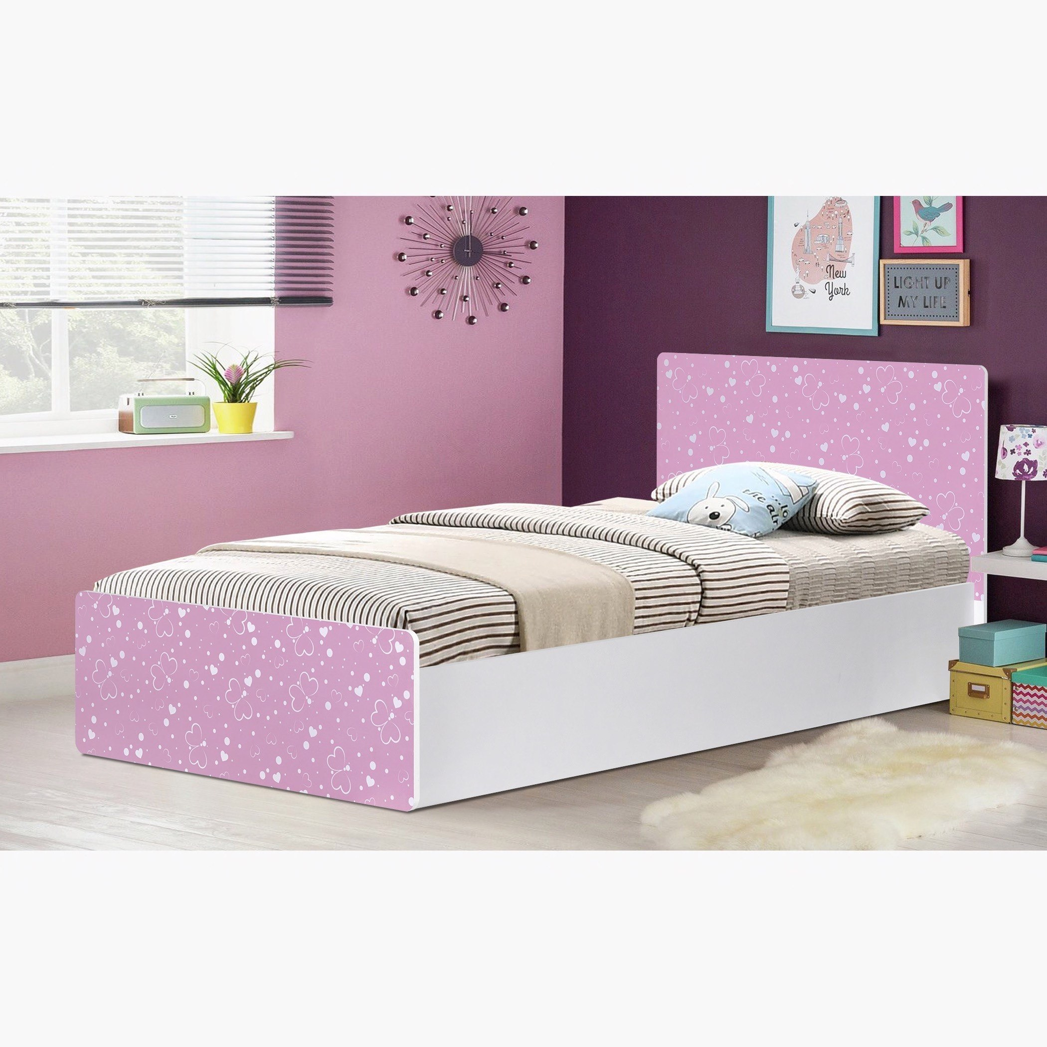 سرير بتصميم فراشة من فانيلا - 90x190 سم-hbxfurniture-bedsandbedsets-beds-single-image-1