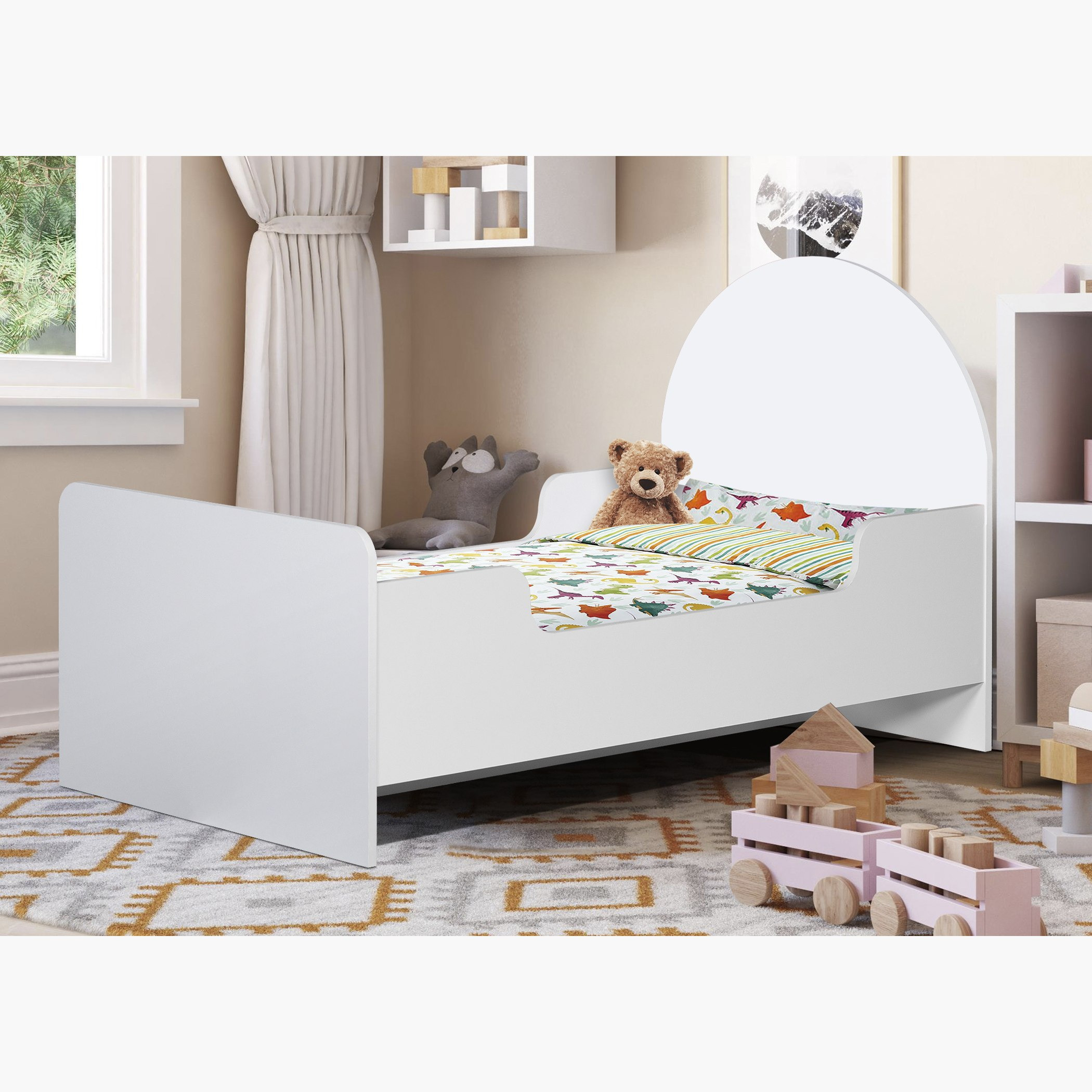 سرير أطفال بتصميم قوس قزح من فانيلا - 70x130 سم-hbxfurniture-bedsandbedsets-beds-toddler-image-1