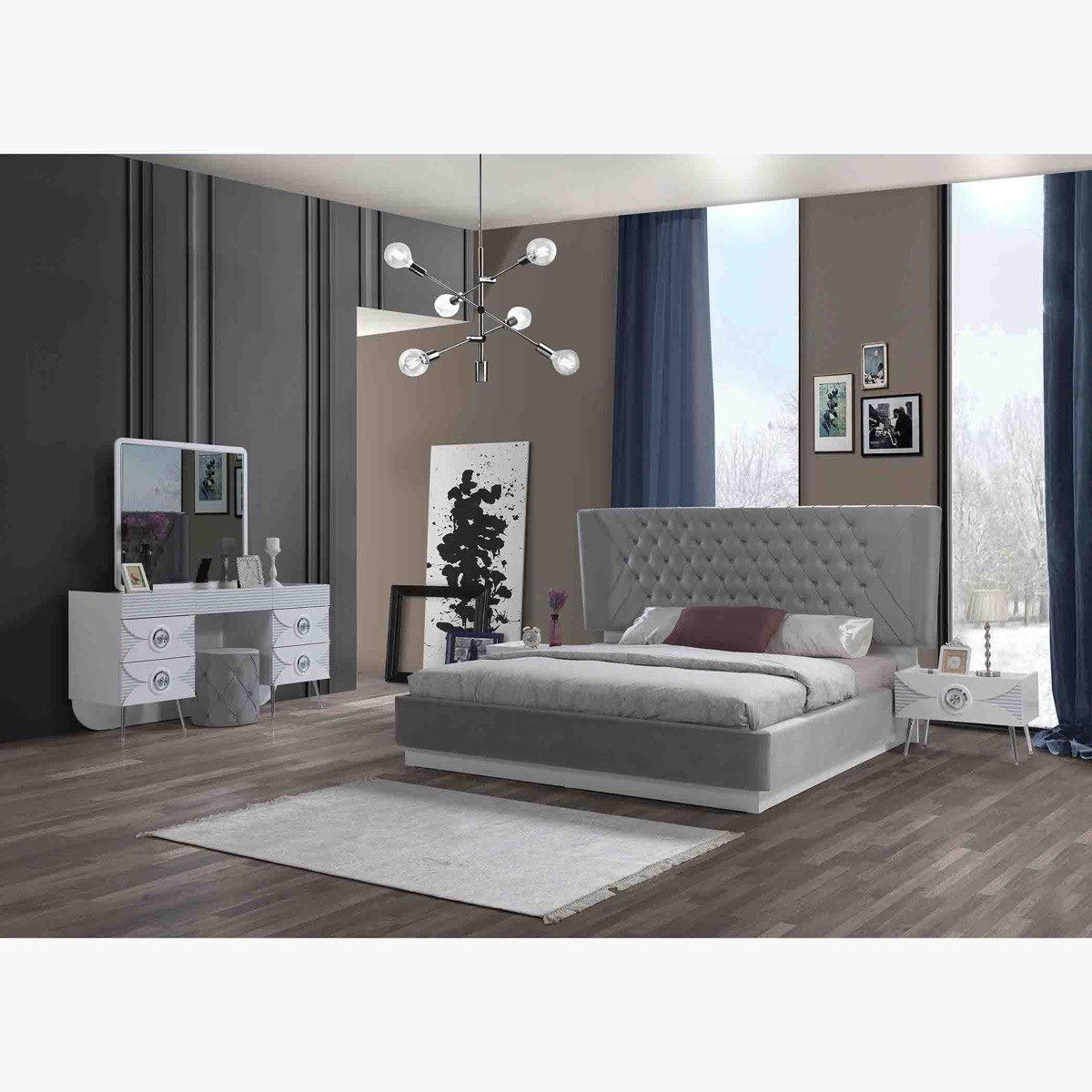 Asos 6-Piece King Bedroom Set - 180x200 cm-hbxbedroom-bedsandbedsets-bedroomsets-king-image-1