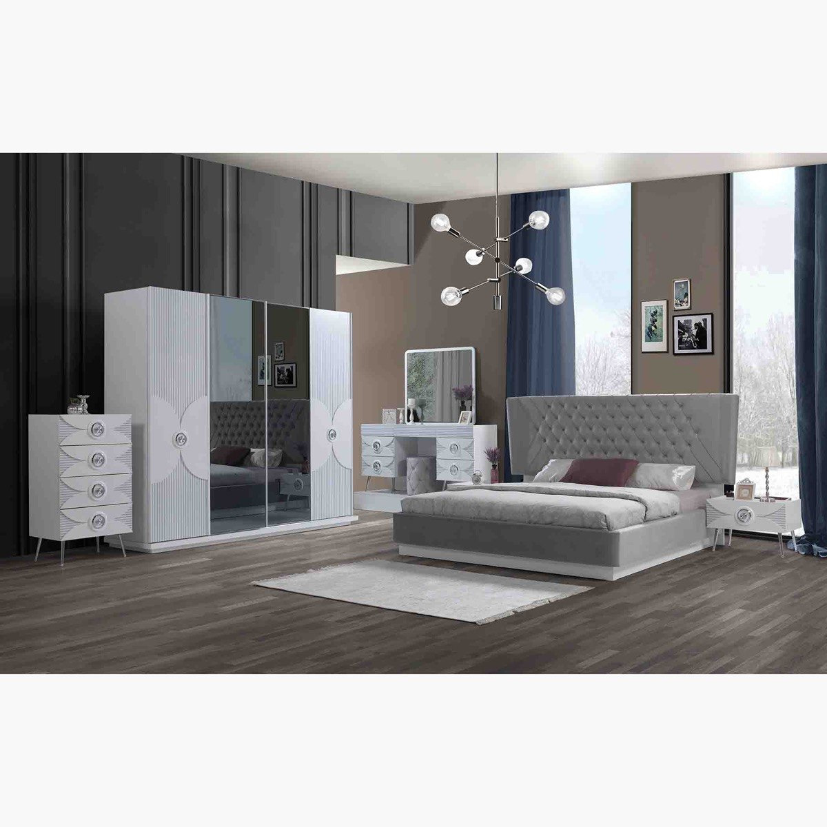 Asos 6-Piece King Bedroom Set - 180x200 cm-hbxbedroom-bedsandbedsets-bedroomsets-king-image-16