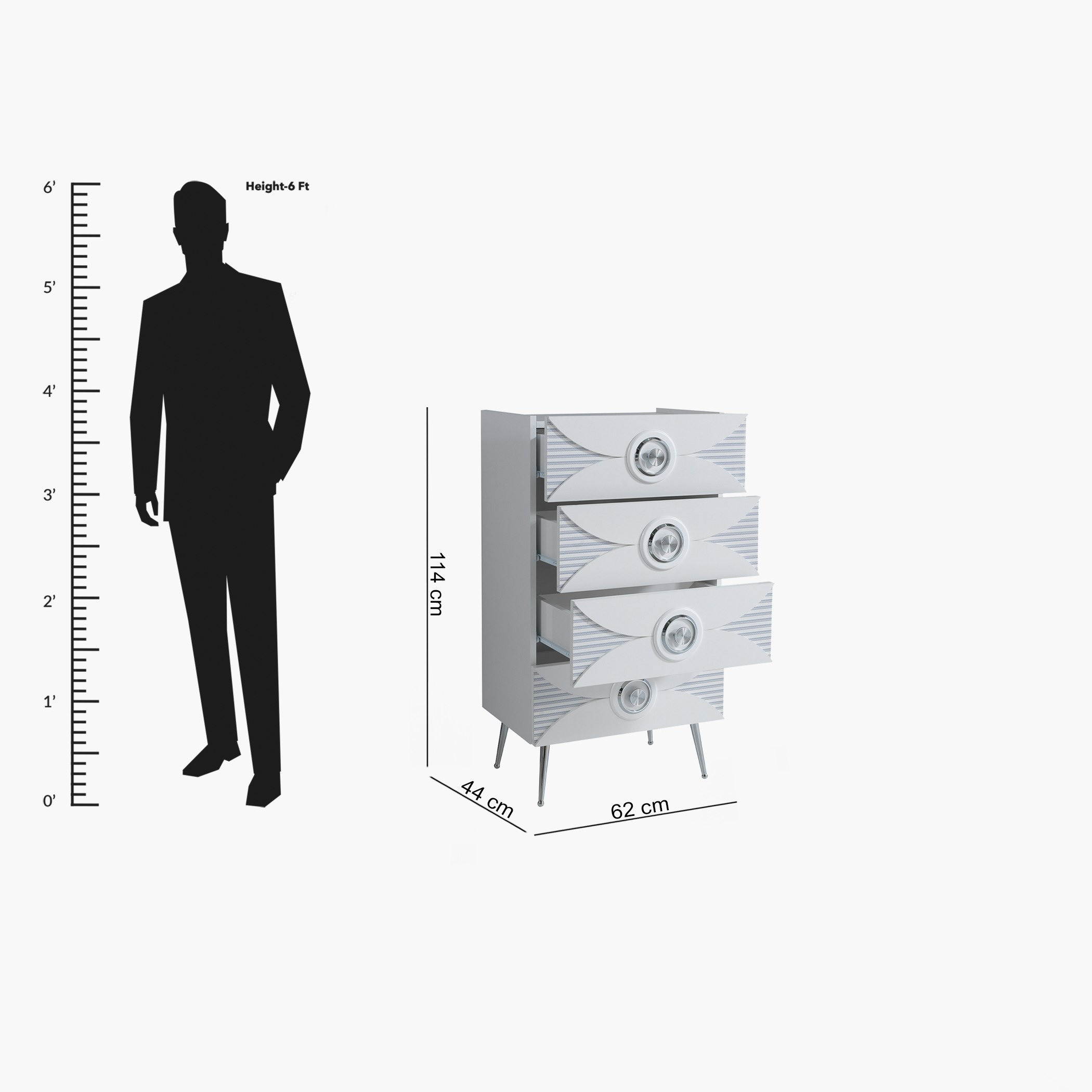 وحدة تخزين بـ 4 أدراج من أسوس-hbxfurniture-dressersandchests-chestofdrawers-image-5