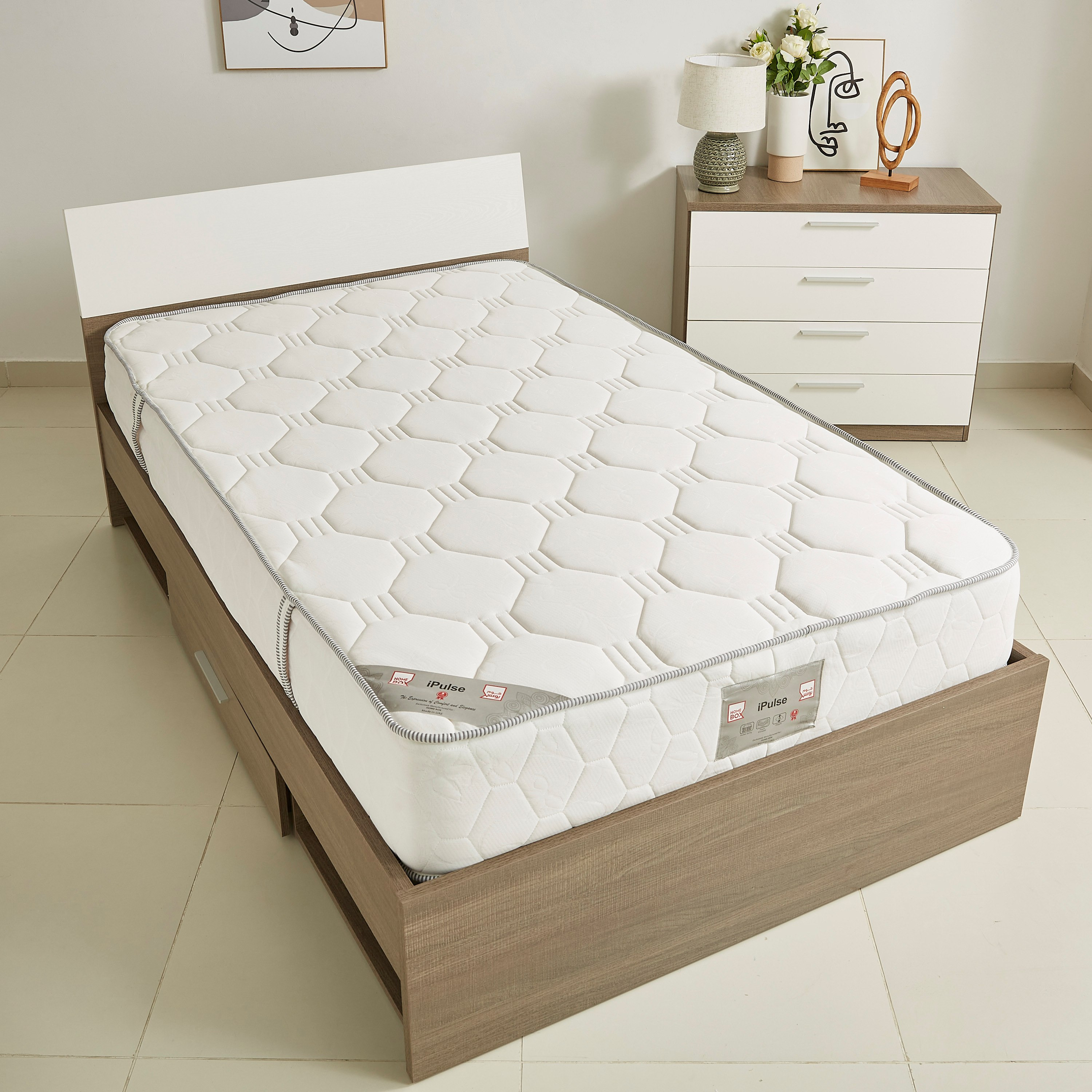 مرتبة مزدوجة بنوابض جيبيّة آي بولس - 120x200x25 سم-hbxfurniture-mattresses-twin-image-3